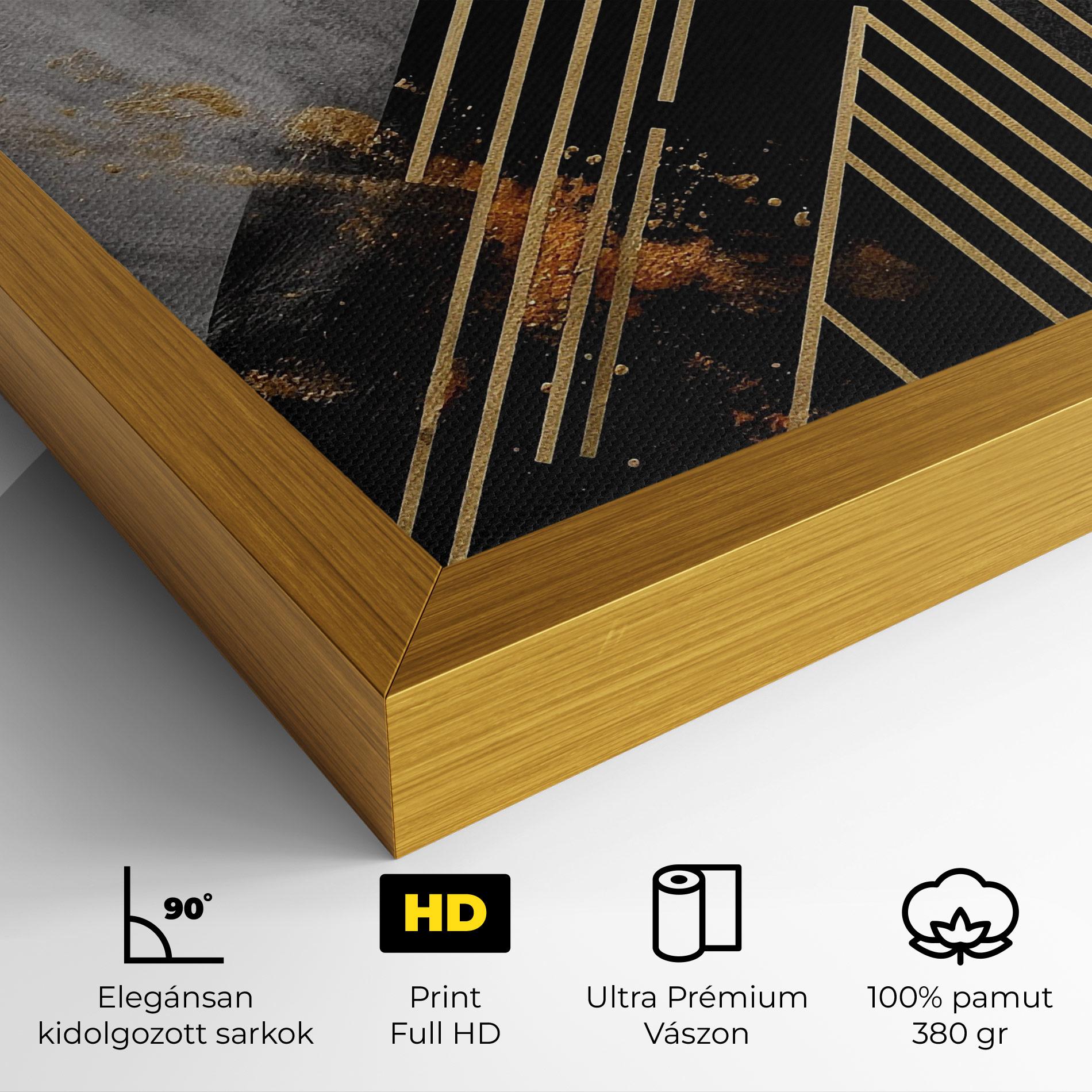 Vászonkép Gold Circle With Lines mockup 4