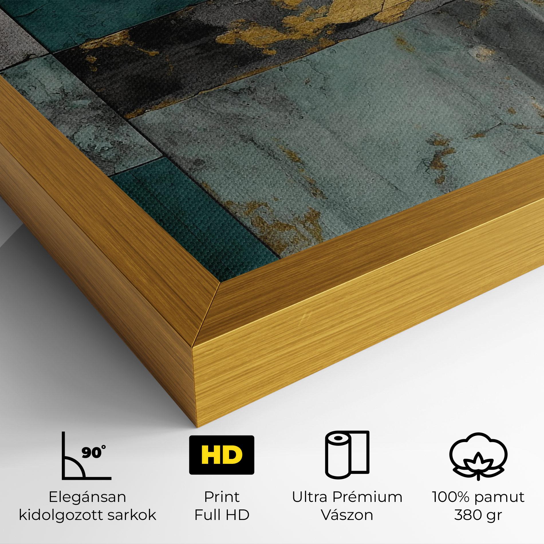 Vászonkép Golden Green Painting mockup 4