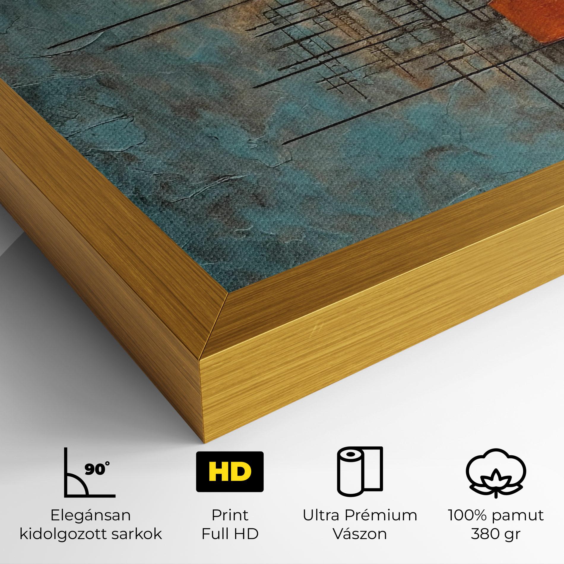 Vászonkép Orange Square Painting mockup 4