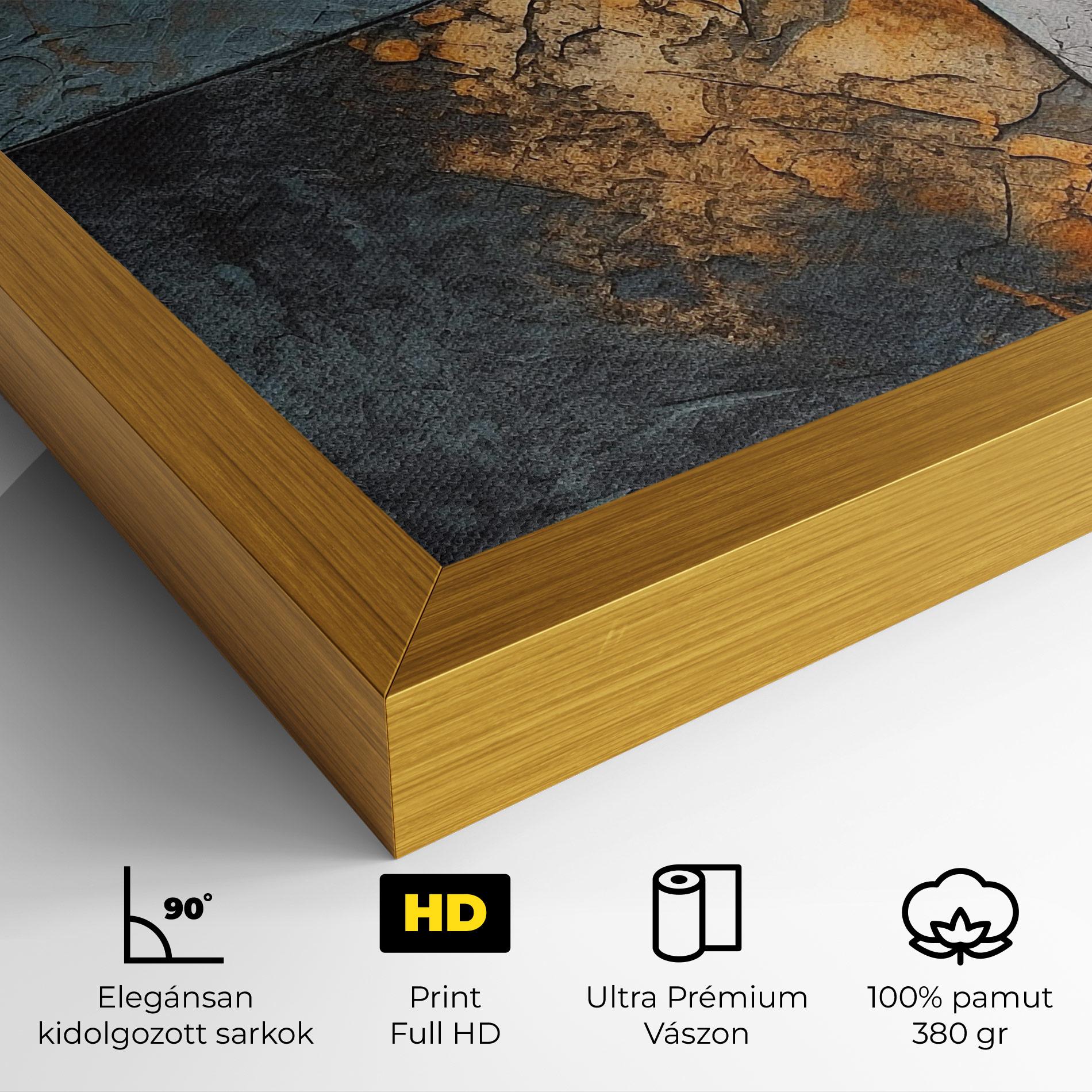 Vászonkép White Square With Gold mockup 4