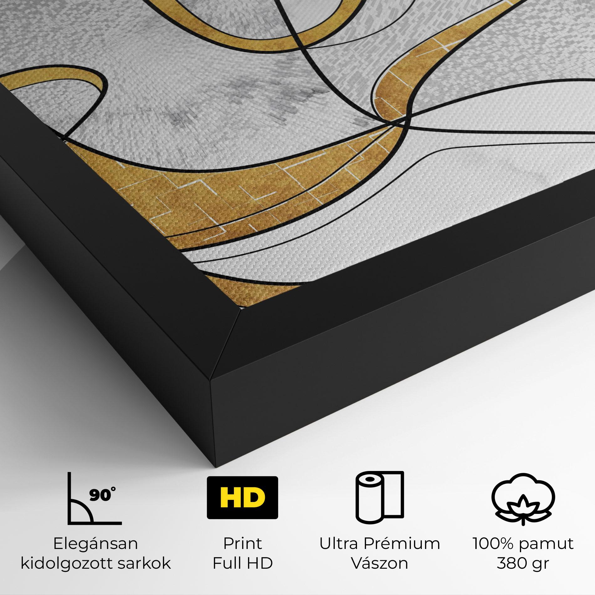 Vászonkép Abstract Gold Lines mockup 4