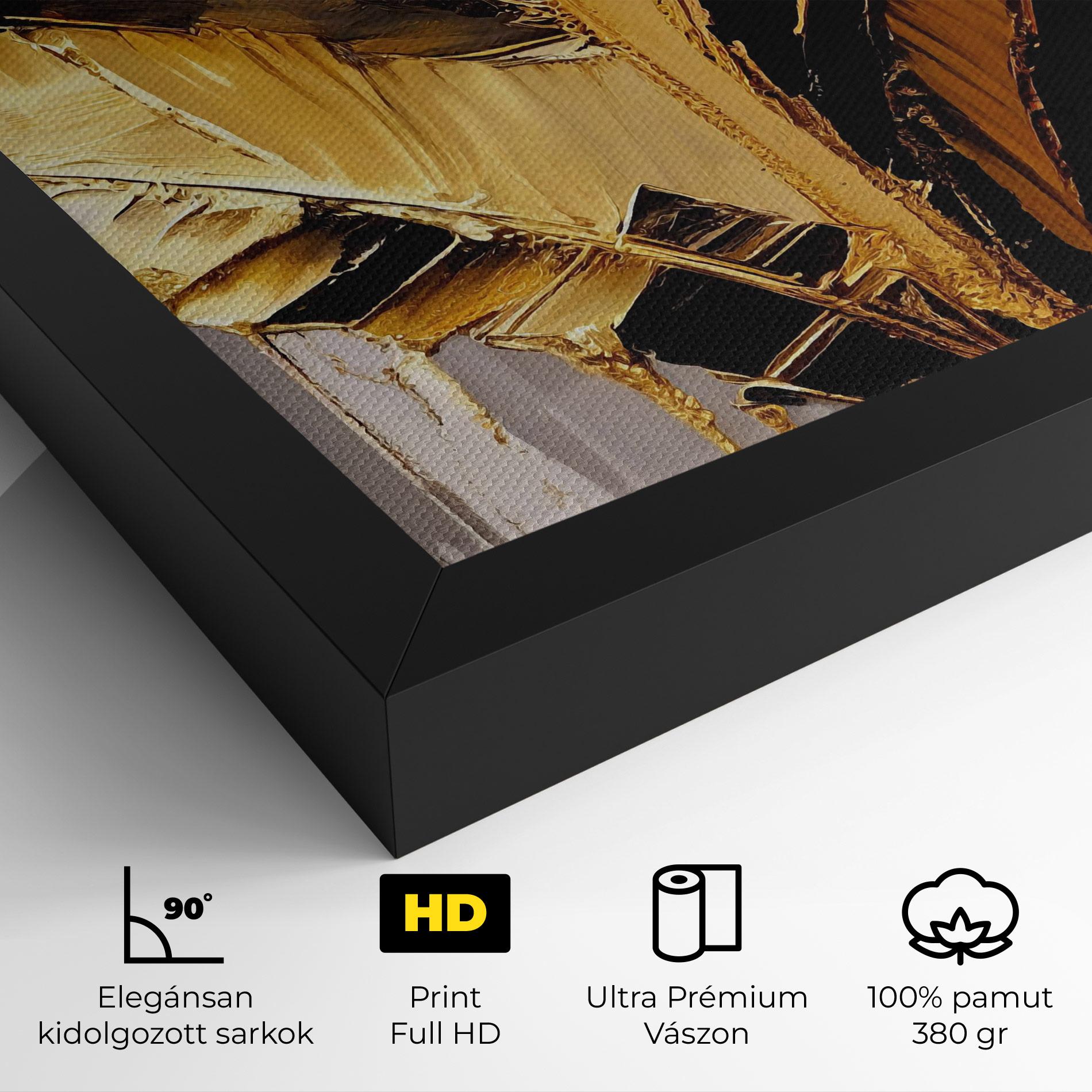 Vászonkép Balck With Gold Leafs mockup 4