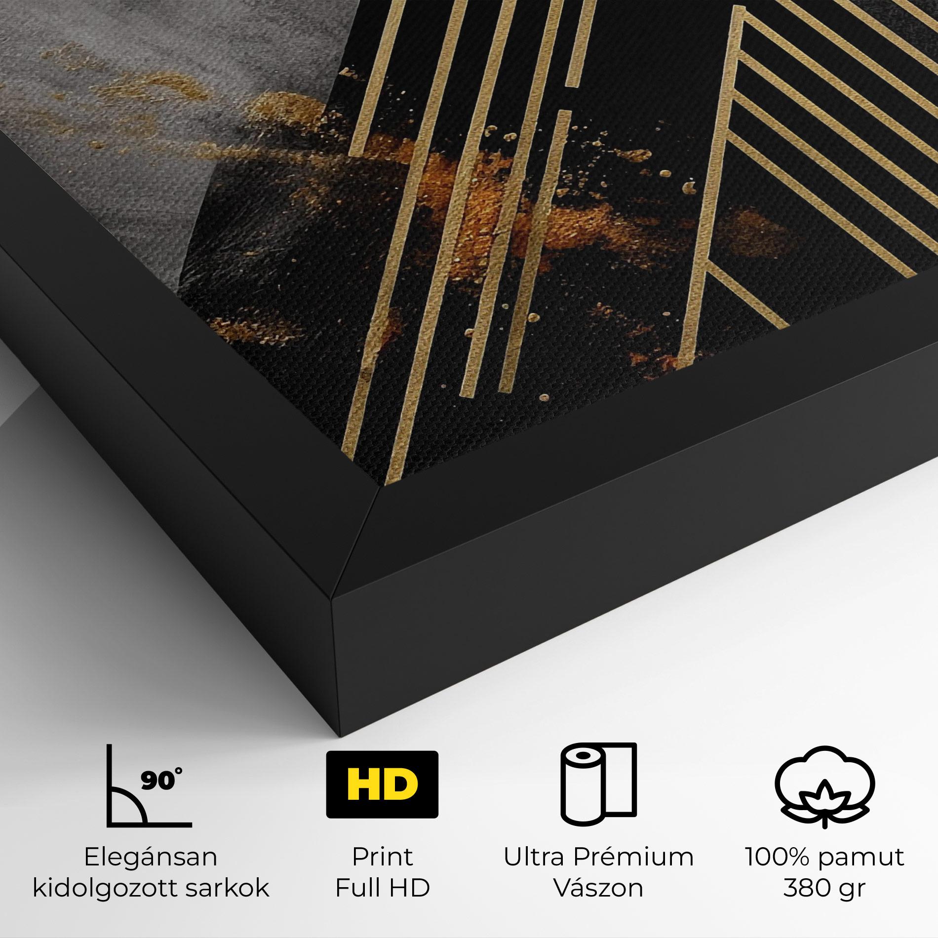 Vászonkép Gold Circle With Lines mockup 4