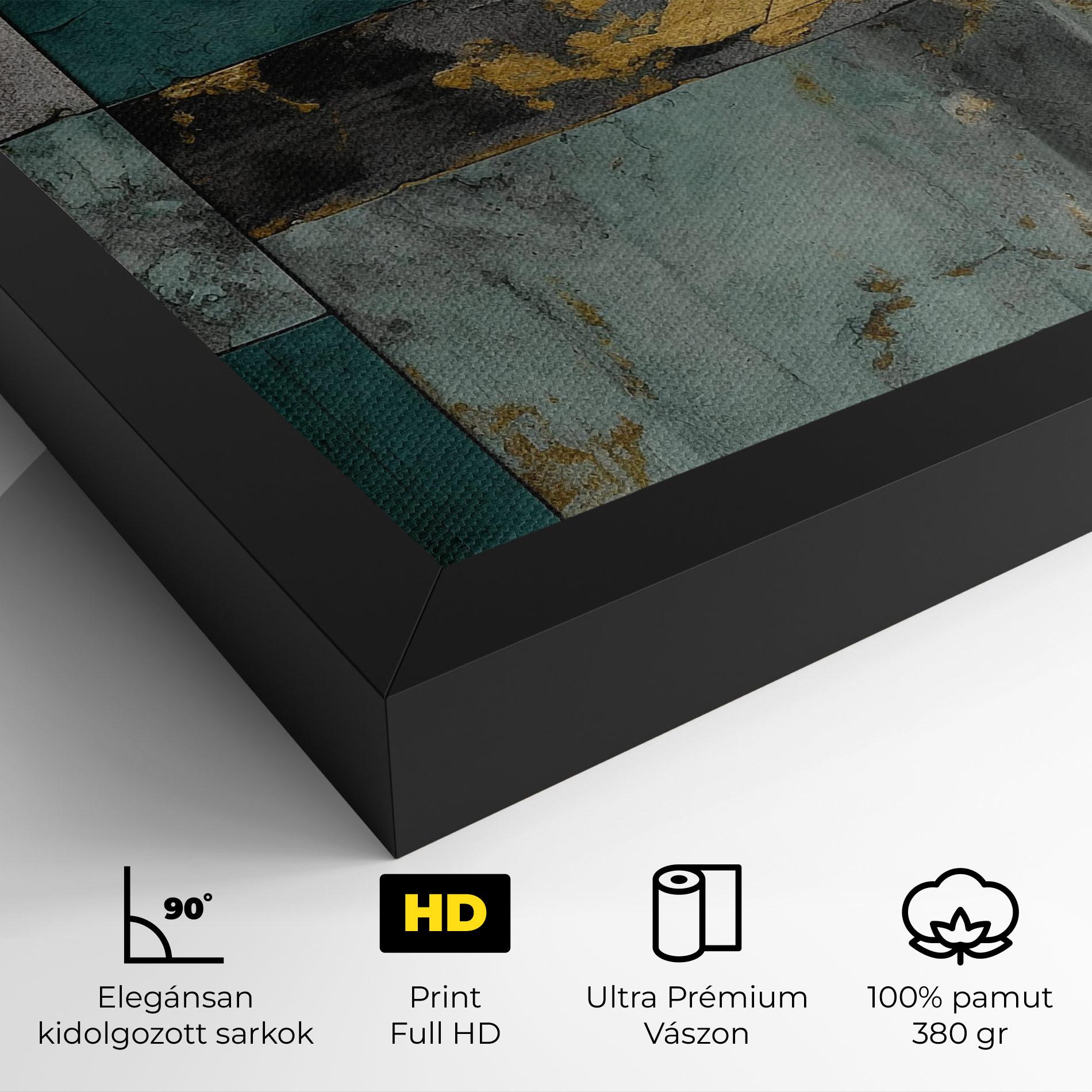 Vászonkép Golden Green Painting mockup 4