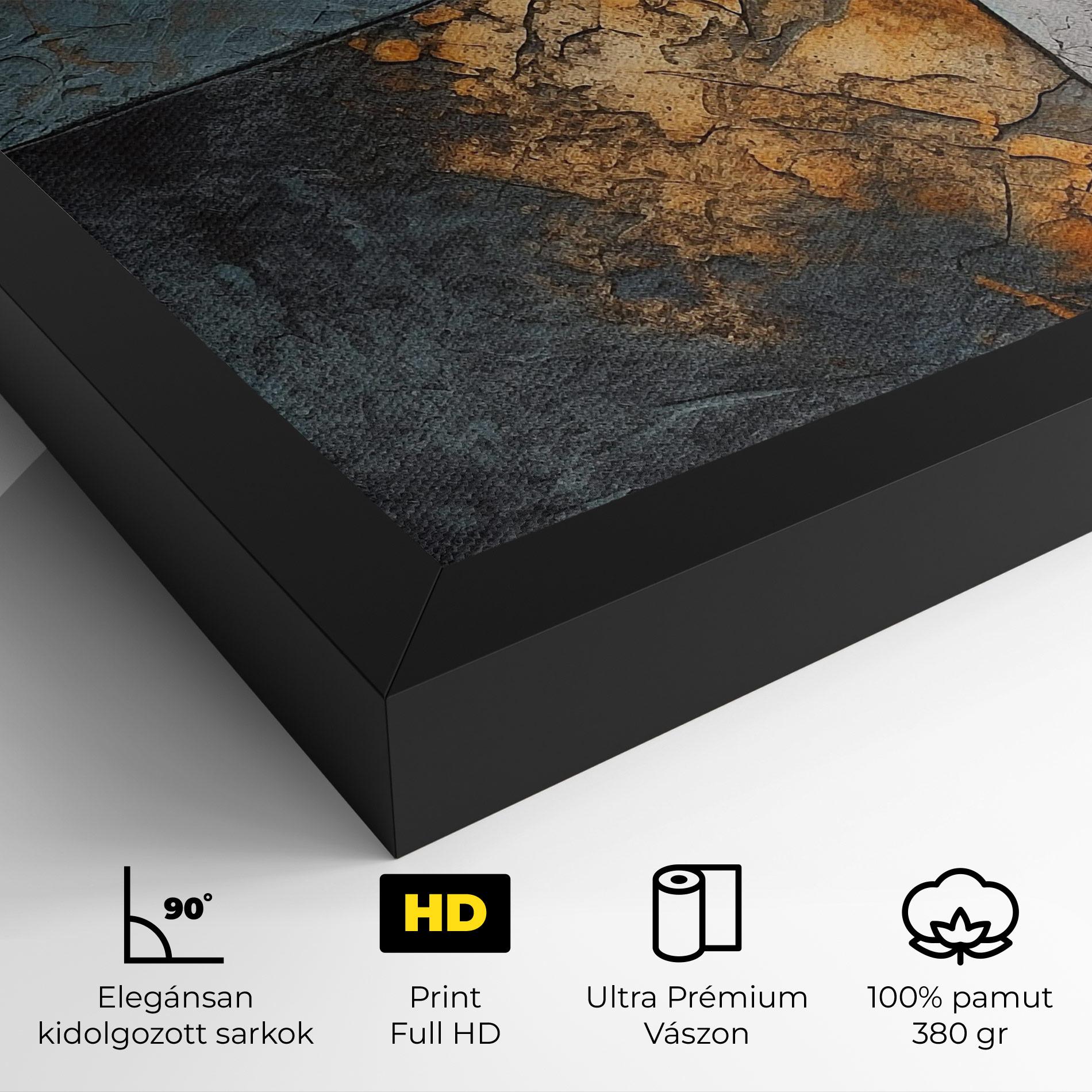 Vászonkép White Square With Gold mockup 4