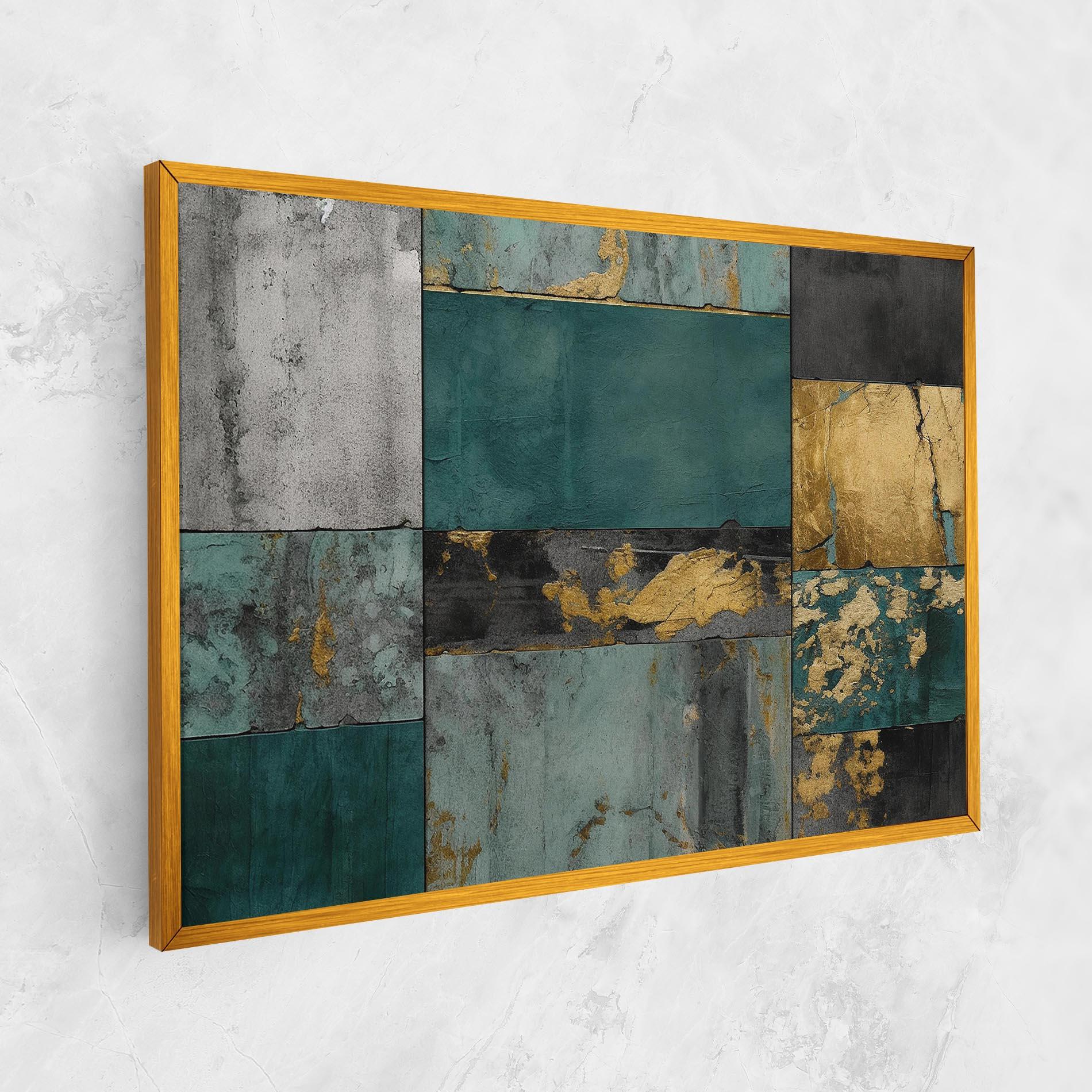 Vászonkép Golden Green Painting mockup 1