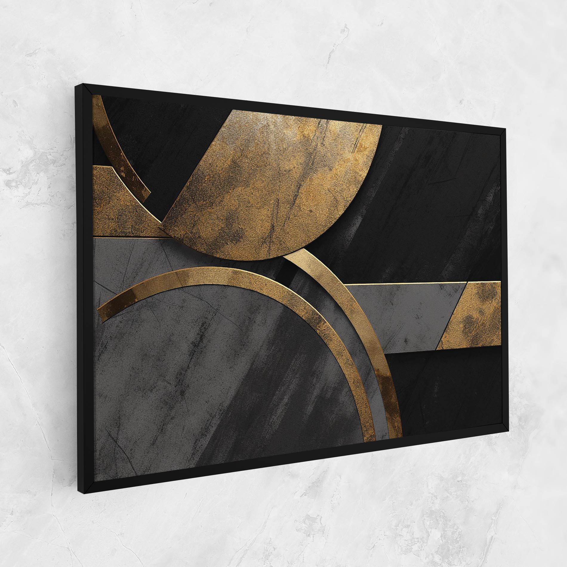 Vászonkép Grey With Gold Painting mockup 1