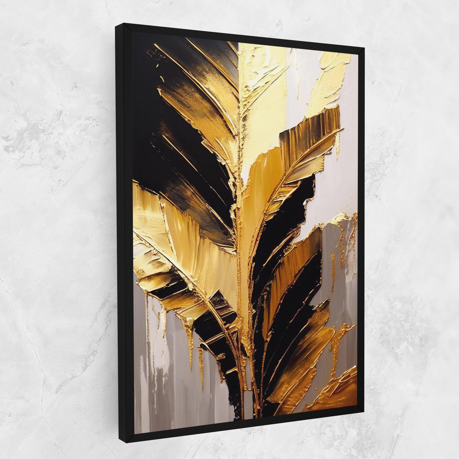 Vászonkép Balck With Gold Leafs mockup 1