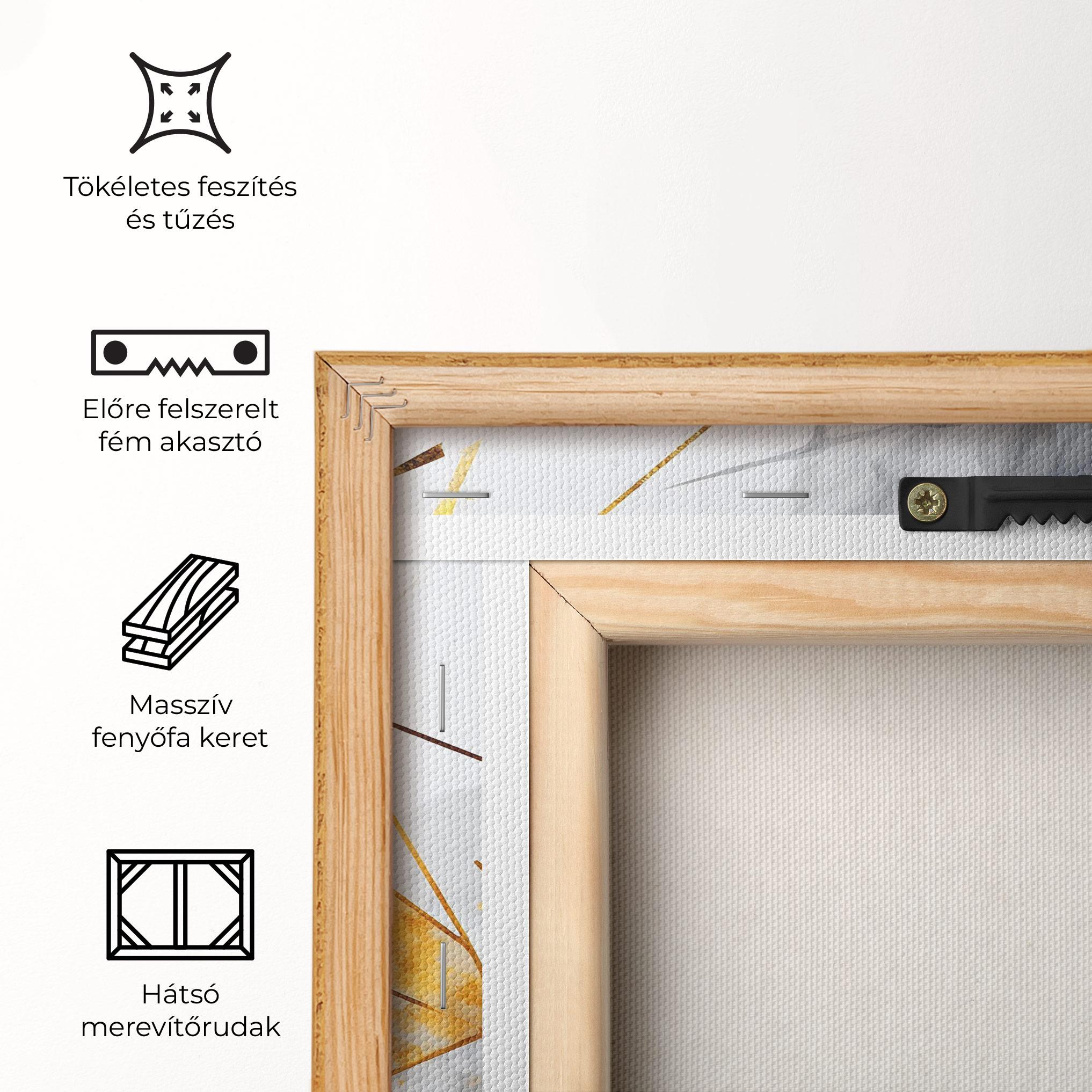 Vászonkép Abstract Gold Blue Pattern mockup 5