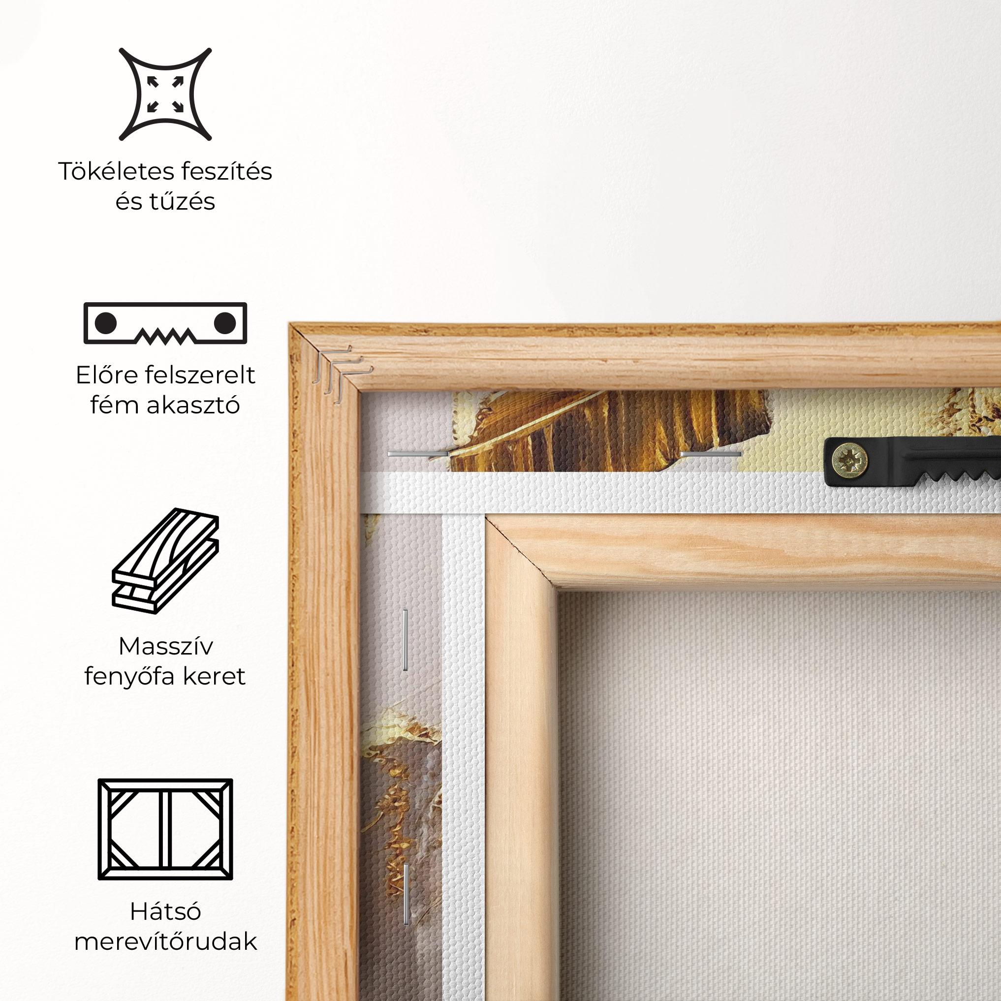 Vászonkép Balck With Gold Leafs mockup 5