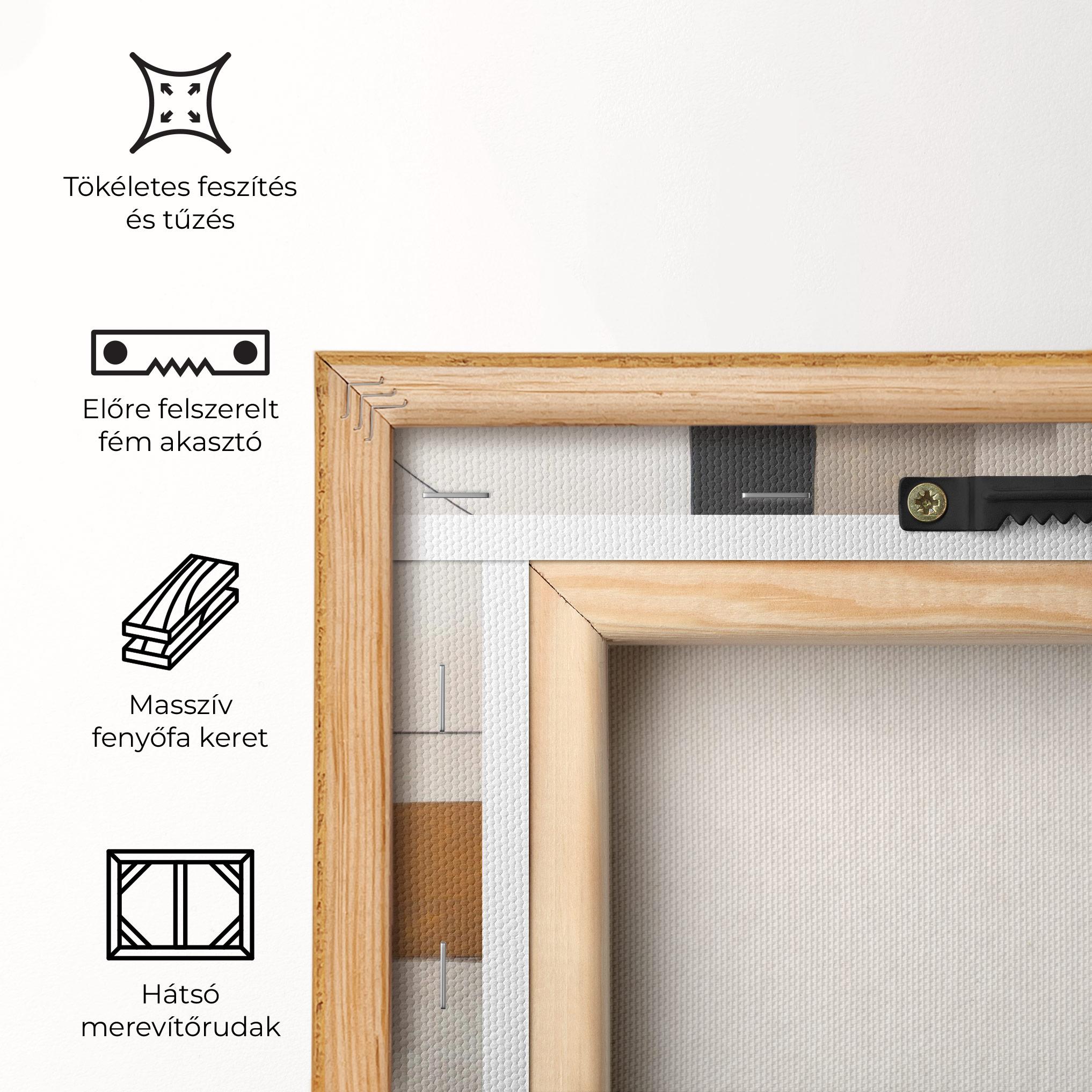 Vászonkép Black Abstract Lines mockup 5