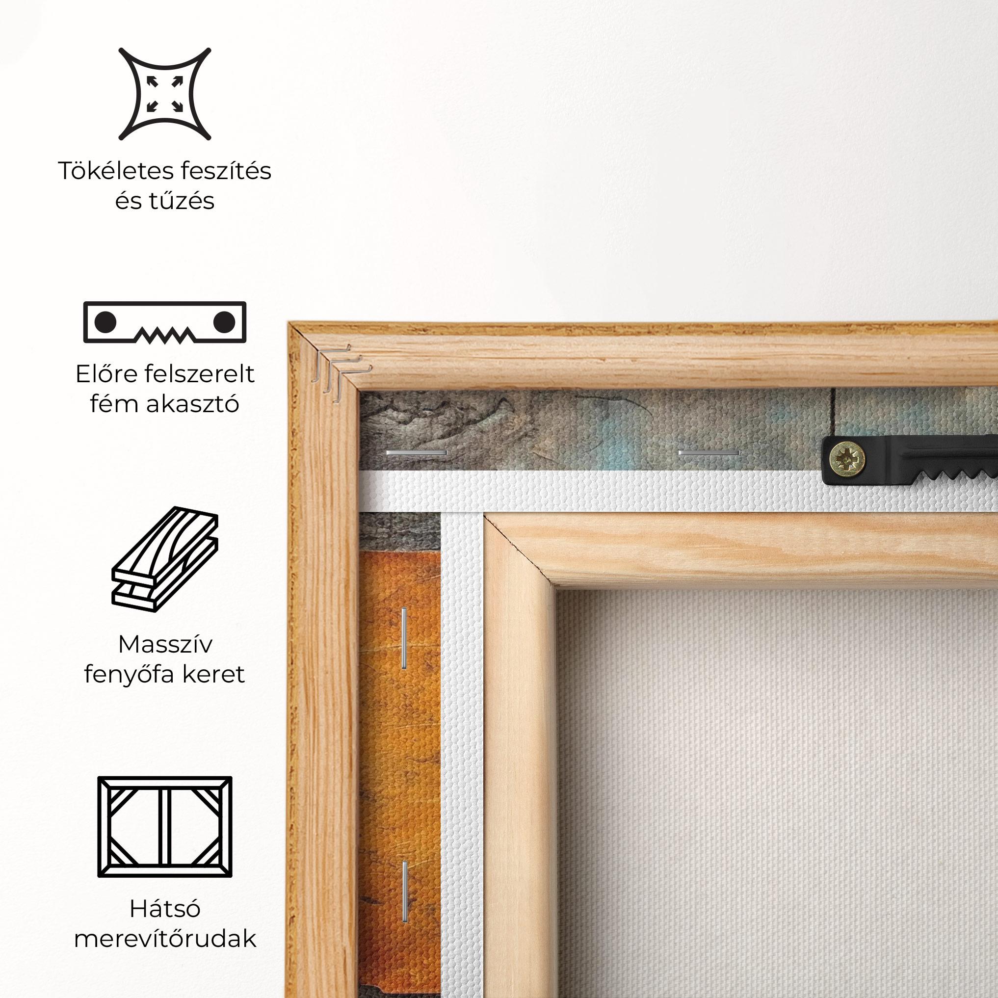 Vászonkép Orange Square Painting mockup 5