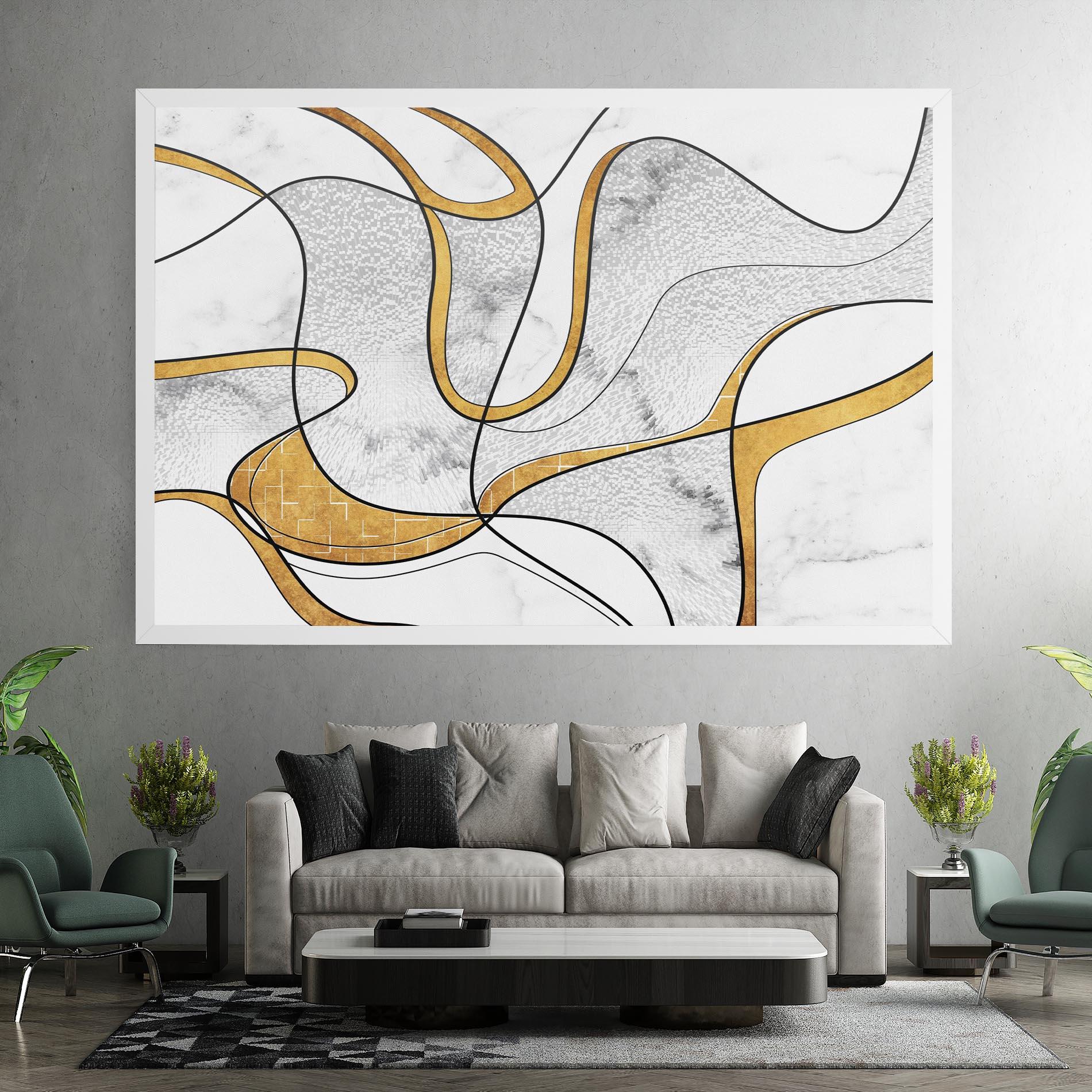 Vászonkép Abstract Gold Lines mockup 7