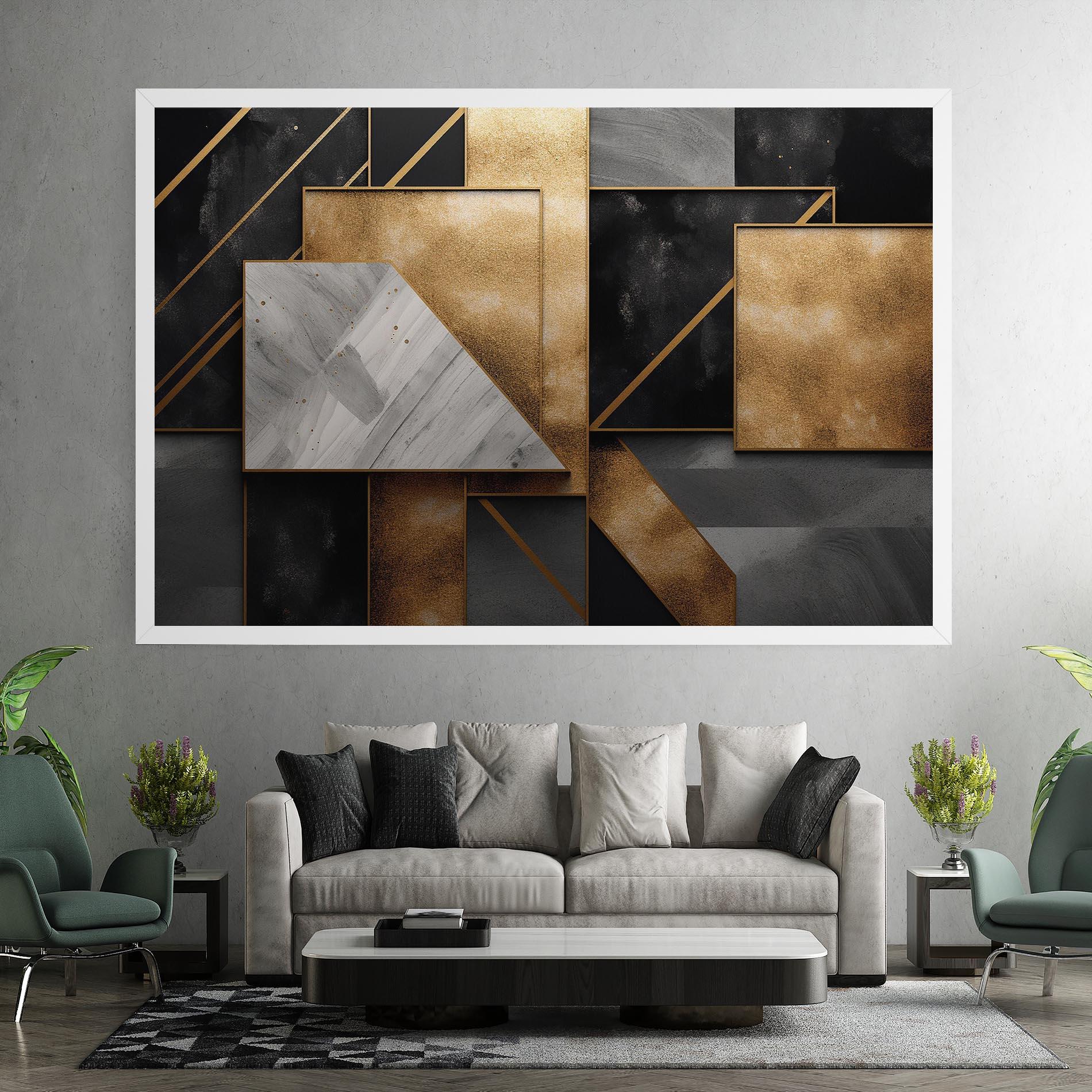 Vászonkép Abstract Gold Square mockup 7