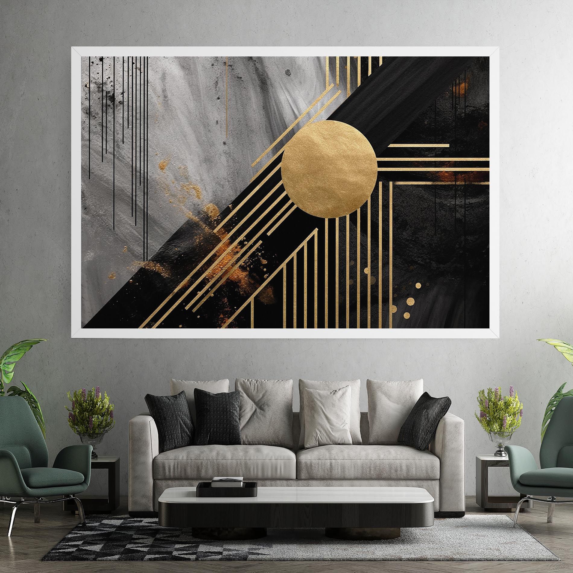 Gold Circle With Lines mockup 7