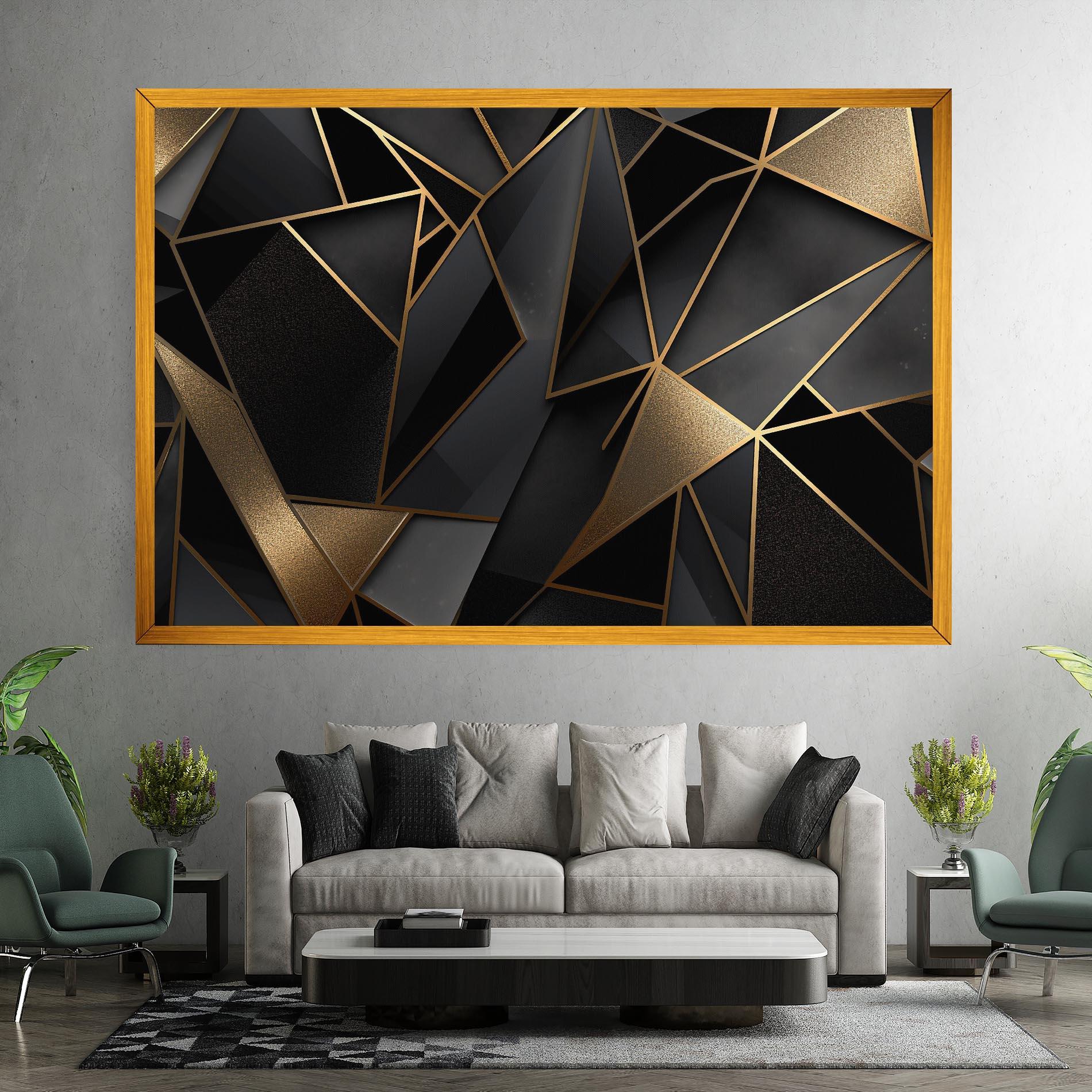 Vászonkép Abstract Golden Art mockup 7