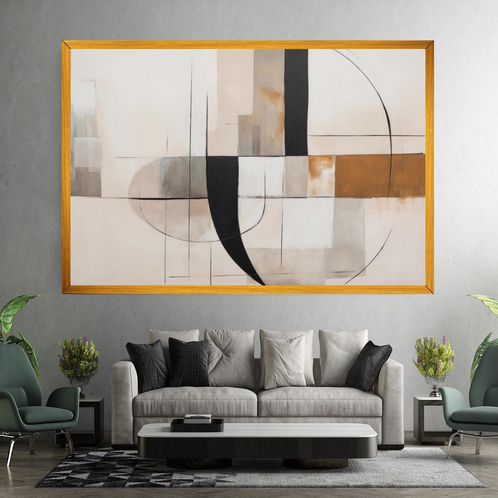 Vászonkép Black Abstract Lines mockup 7