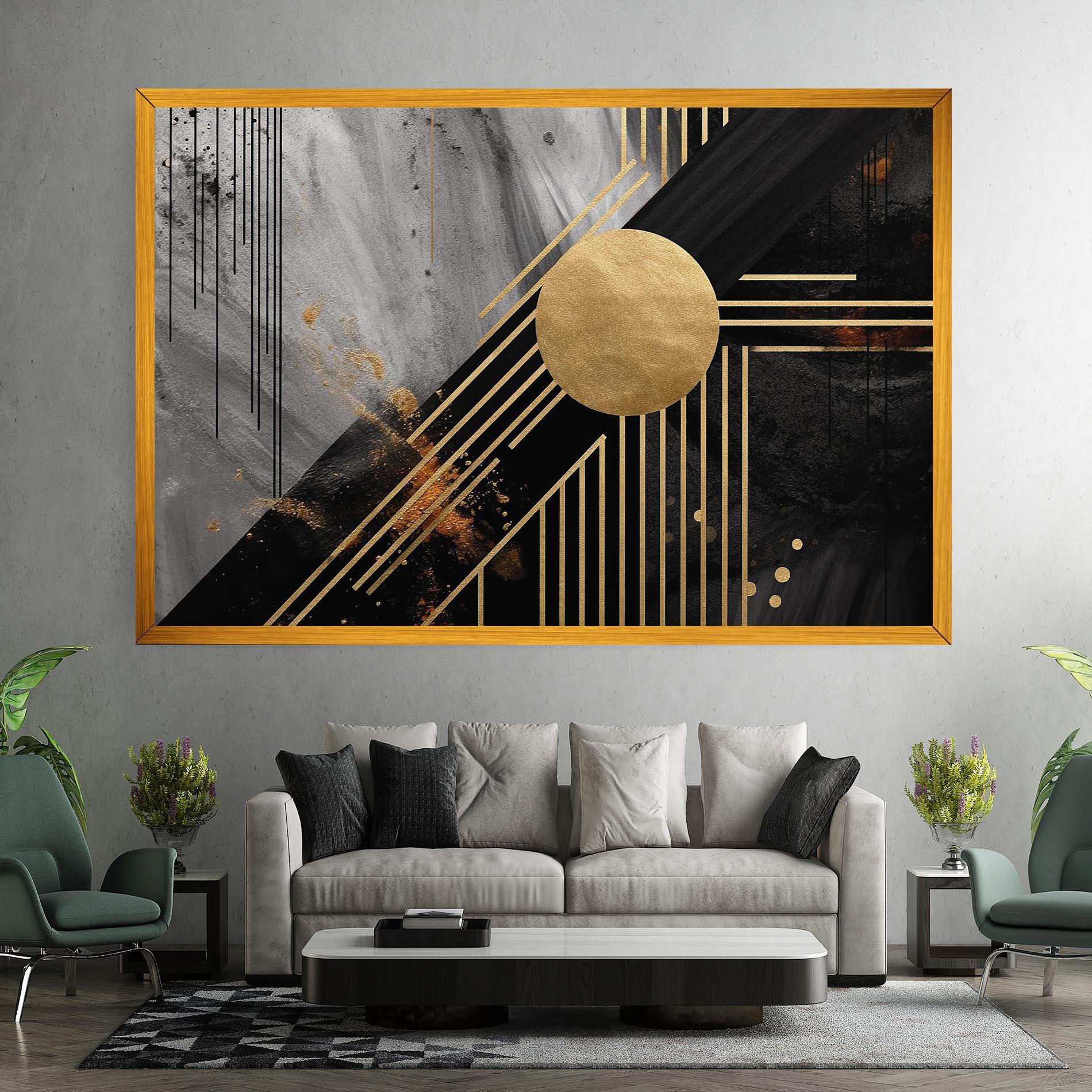 Vászonkép Gold Circle With Lines mockup 7