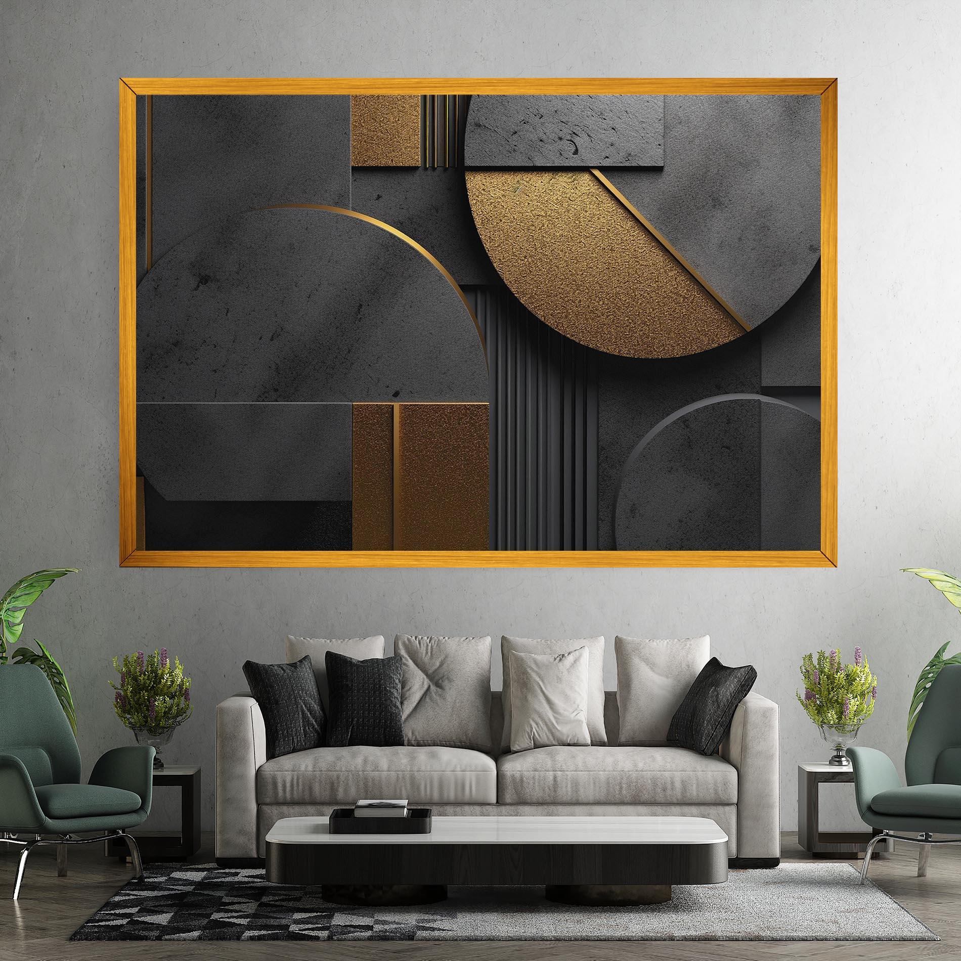 Vászonkép Gold With Grey Circle mockup 7