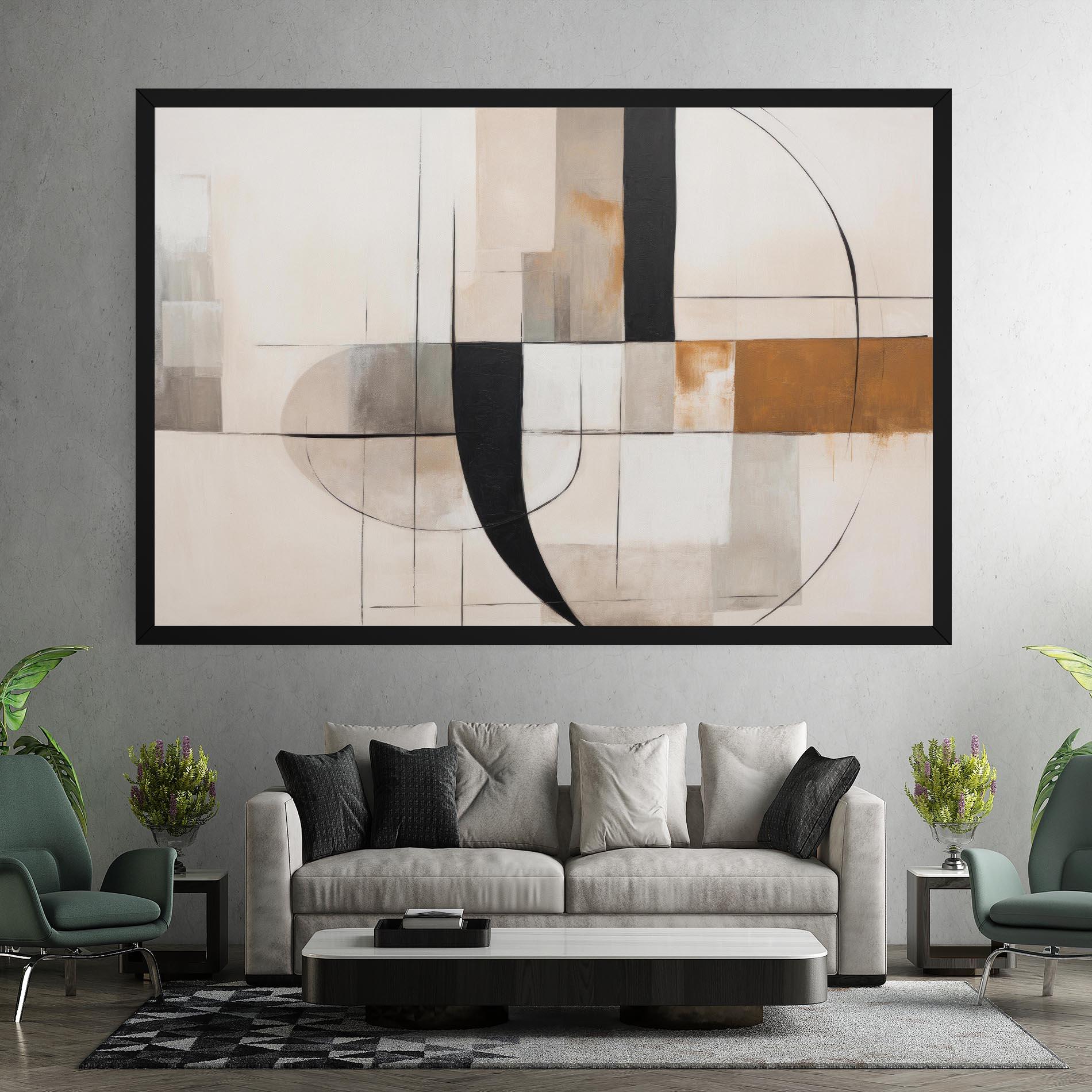 Vászonkép Black Abstract Lines mockup 7