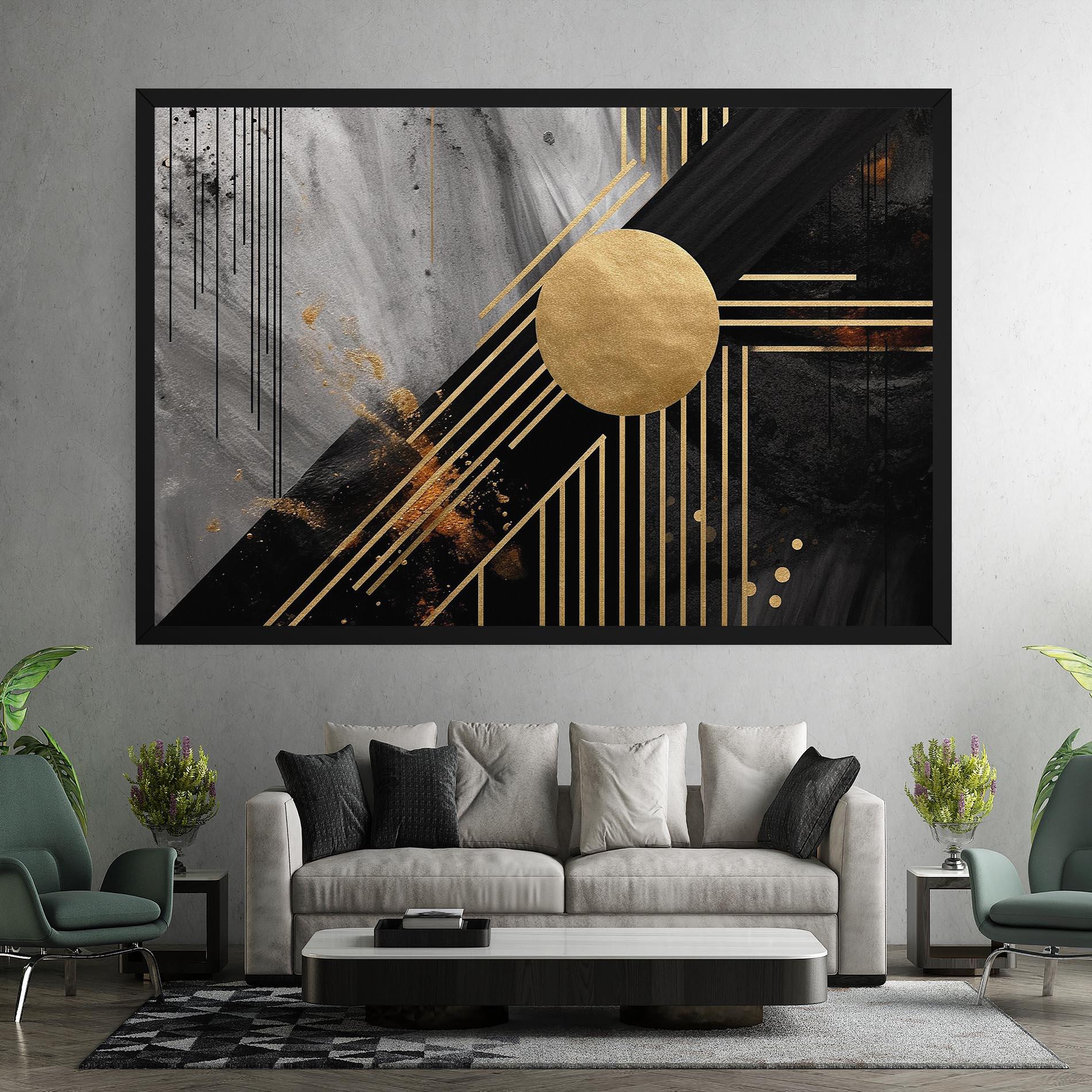 Vászonkép Gold Circle With Lines mockup 7