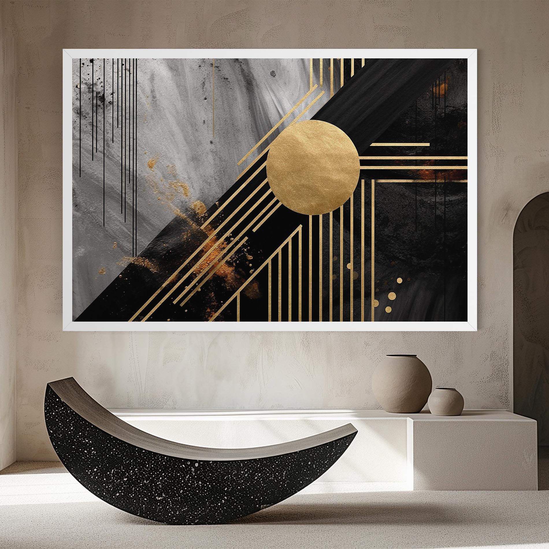 Gold Circle With Lines mockup 8