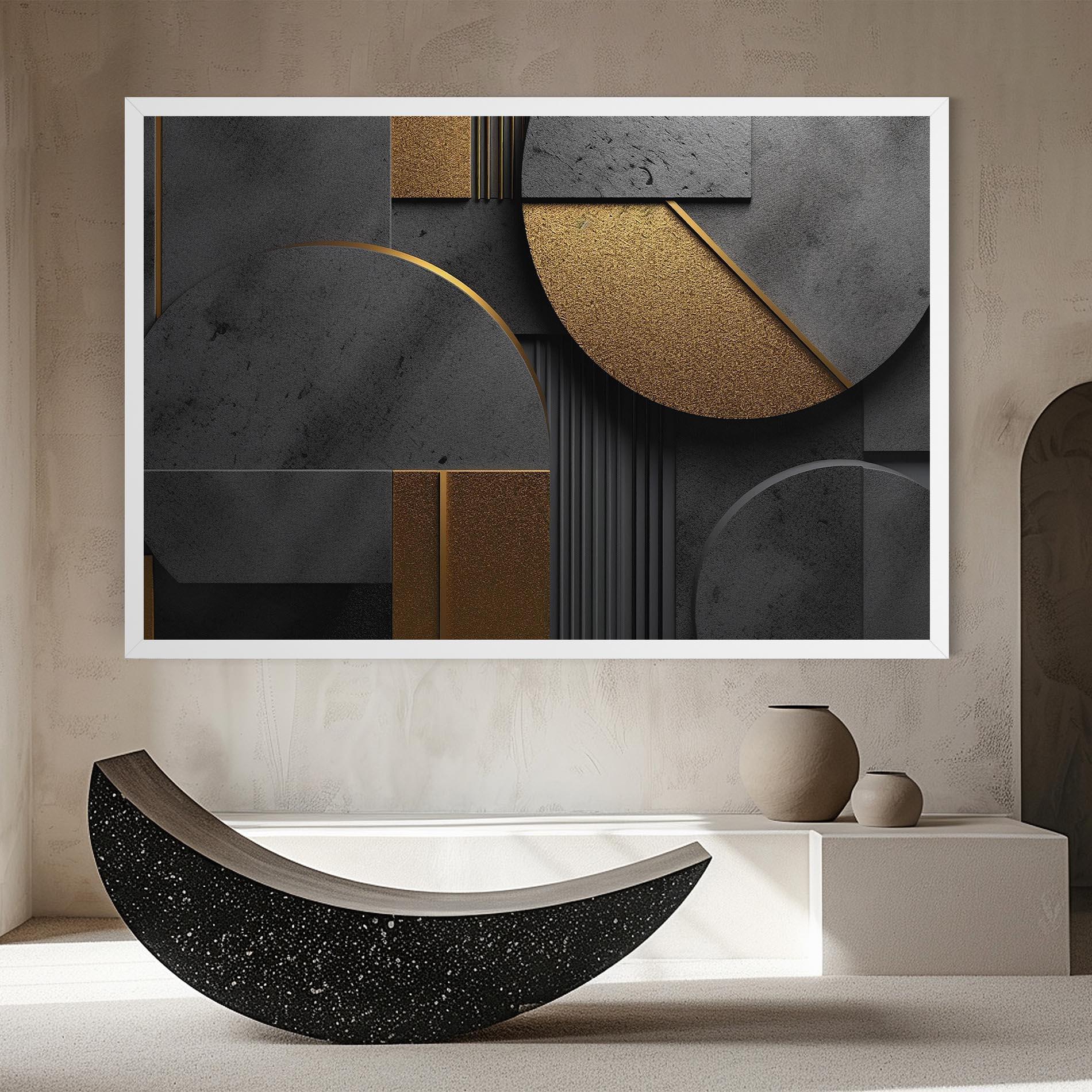 Vászonkép Gold With Grey Circle mockup 8