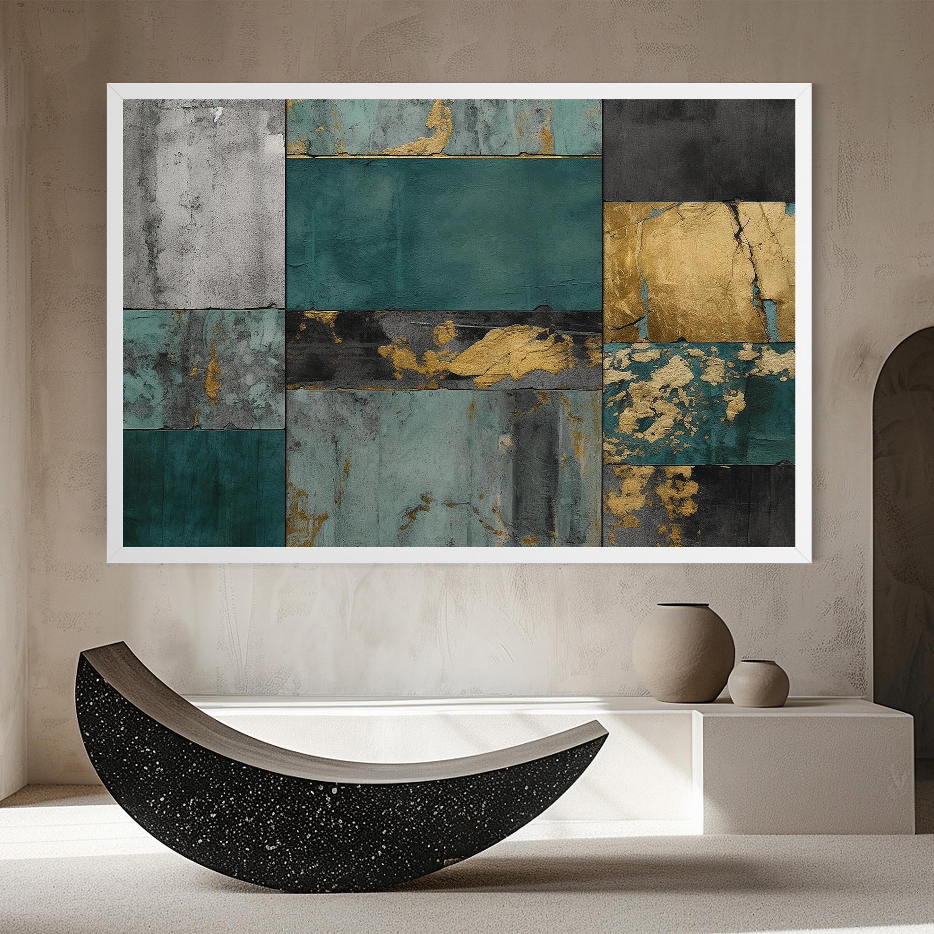 Vászonkép Golden Green Painting mockup 8