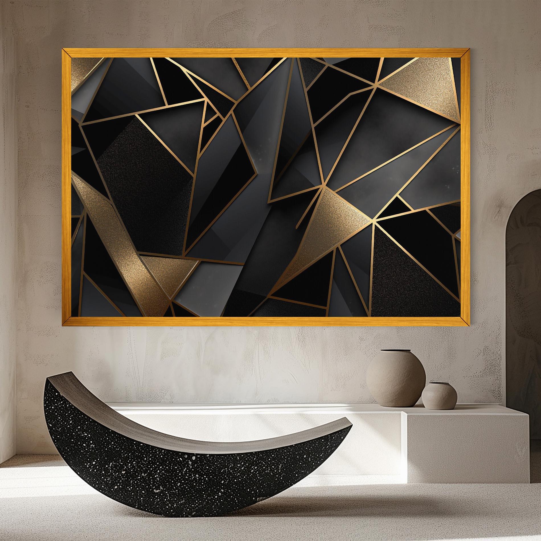 Vászonkép Abstract Golden Art mockup 8
