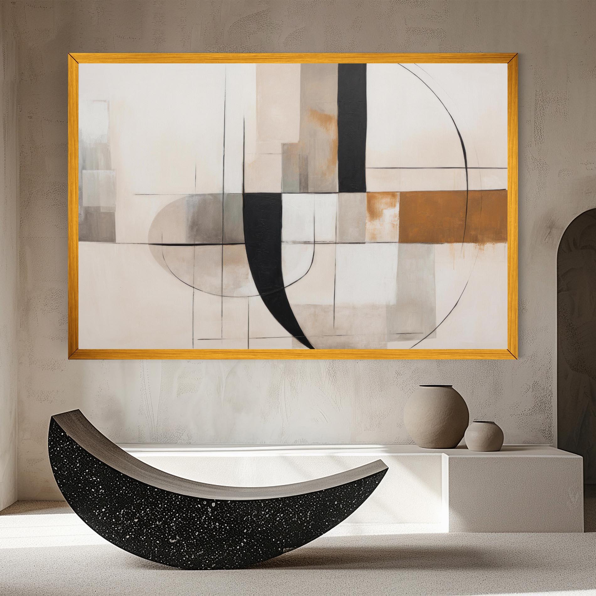 Vászonkép Black Abstract Lines mockup 8