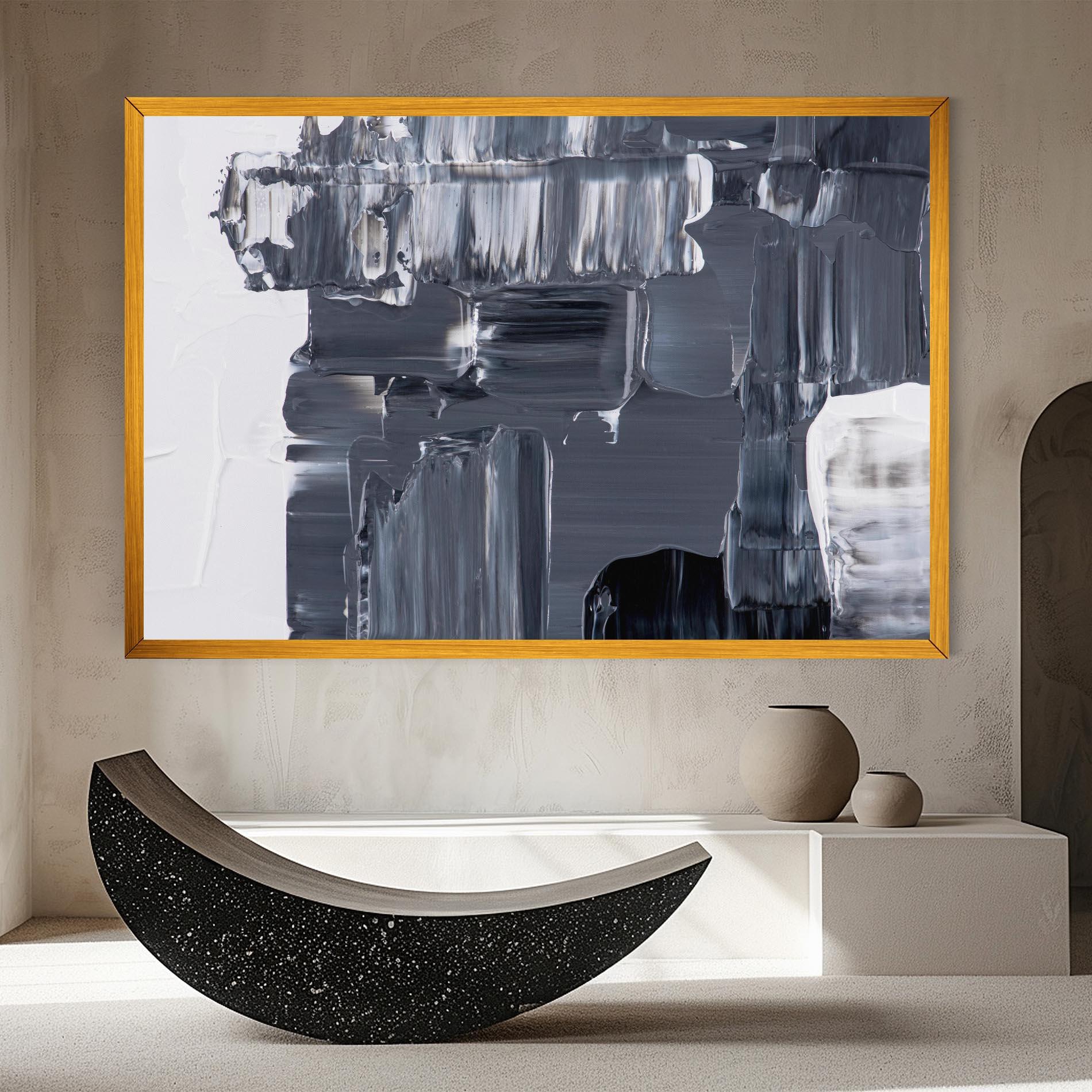 Vászonkép Black Acrylic Painting mockup 8