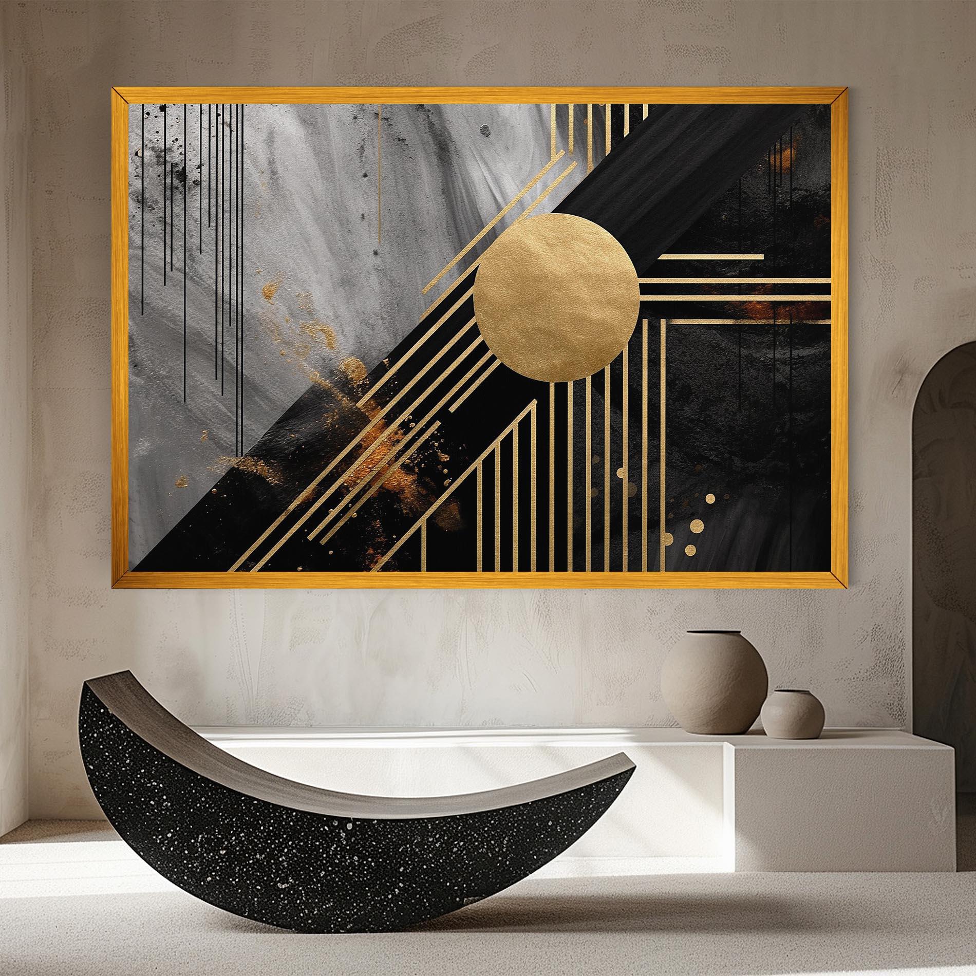 Vászonkép Gold Circle With Lines mockup 8