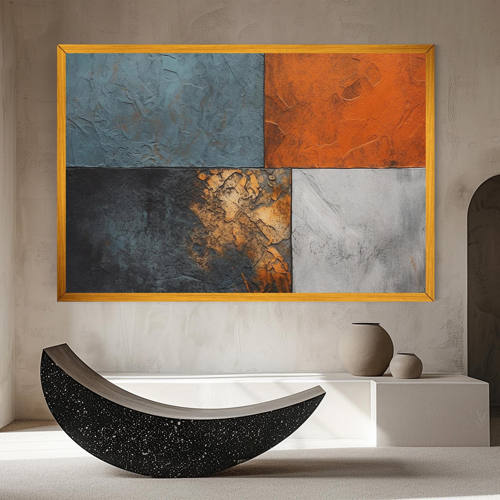 Vászonkép White Square With Gold mockup 8