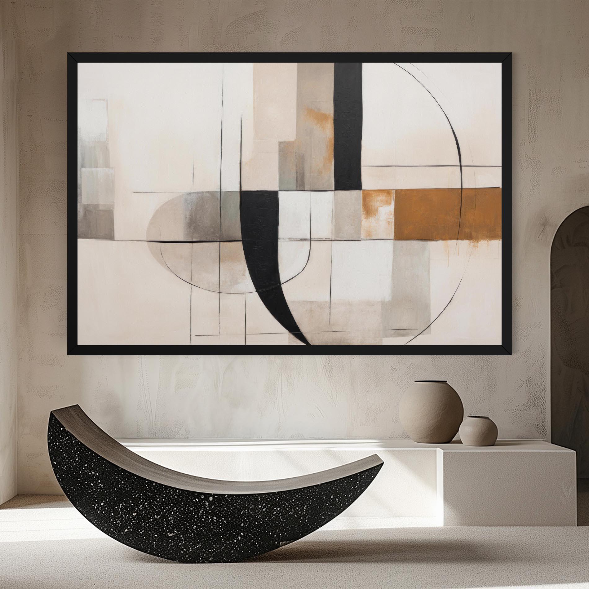 Vászonkép Black Abstract Lines mockup 8