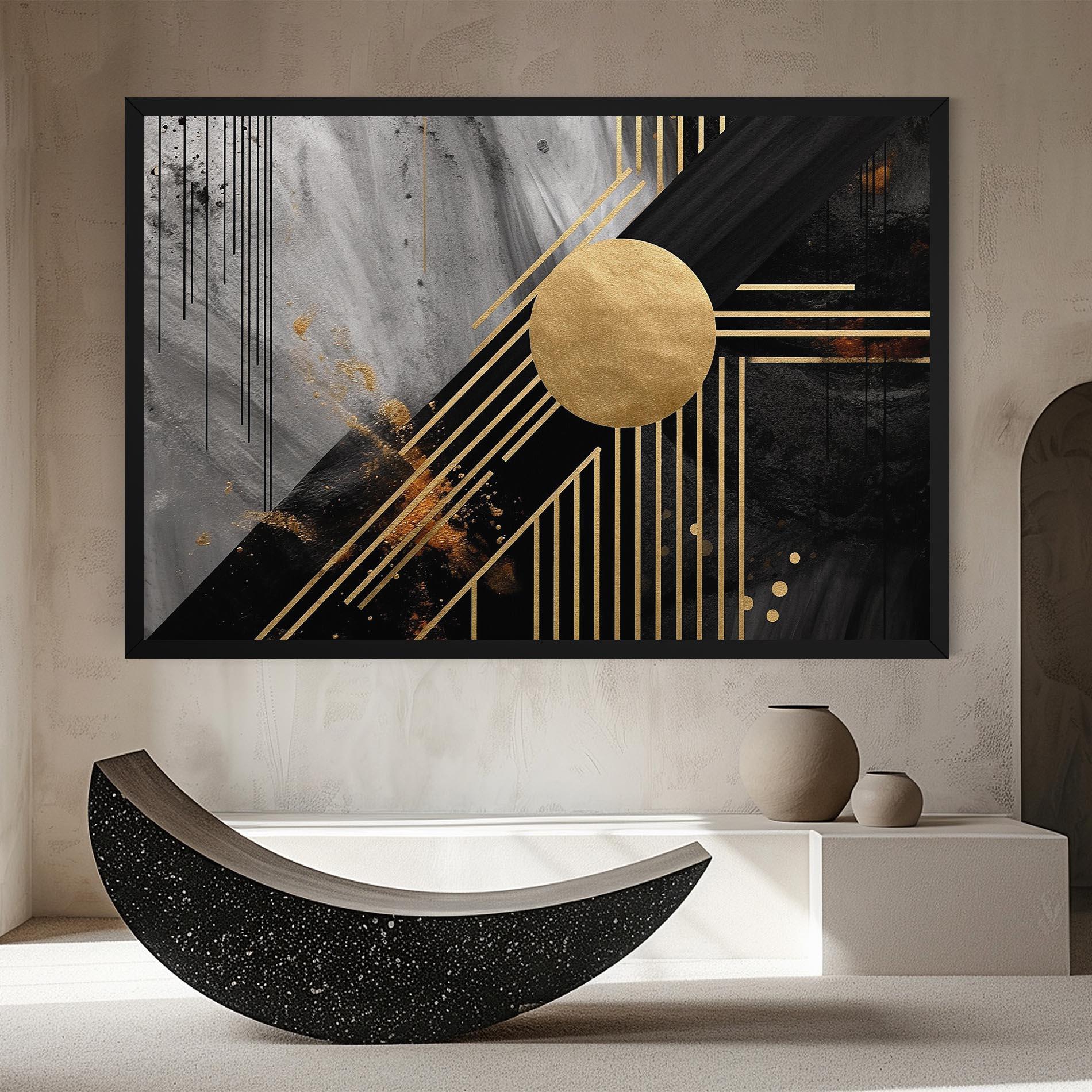 Vászonkép Gold Circle With Lines mockup 8