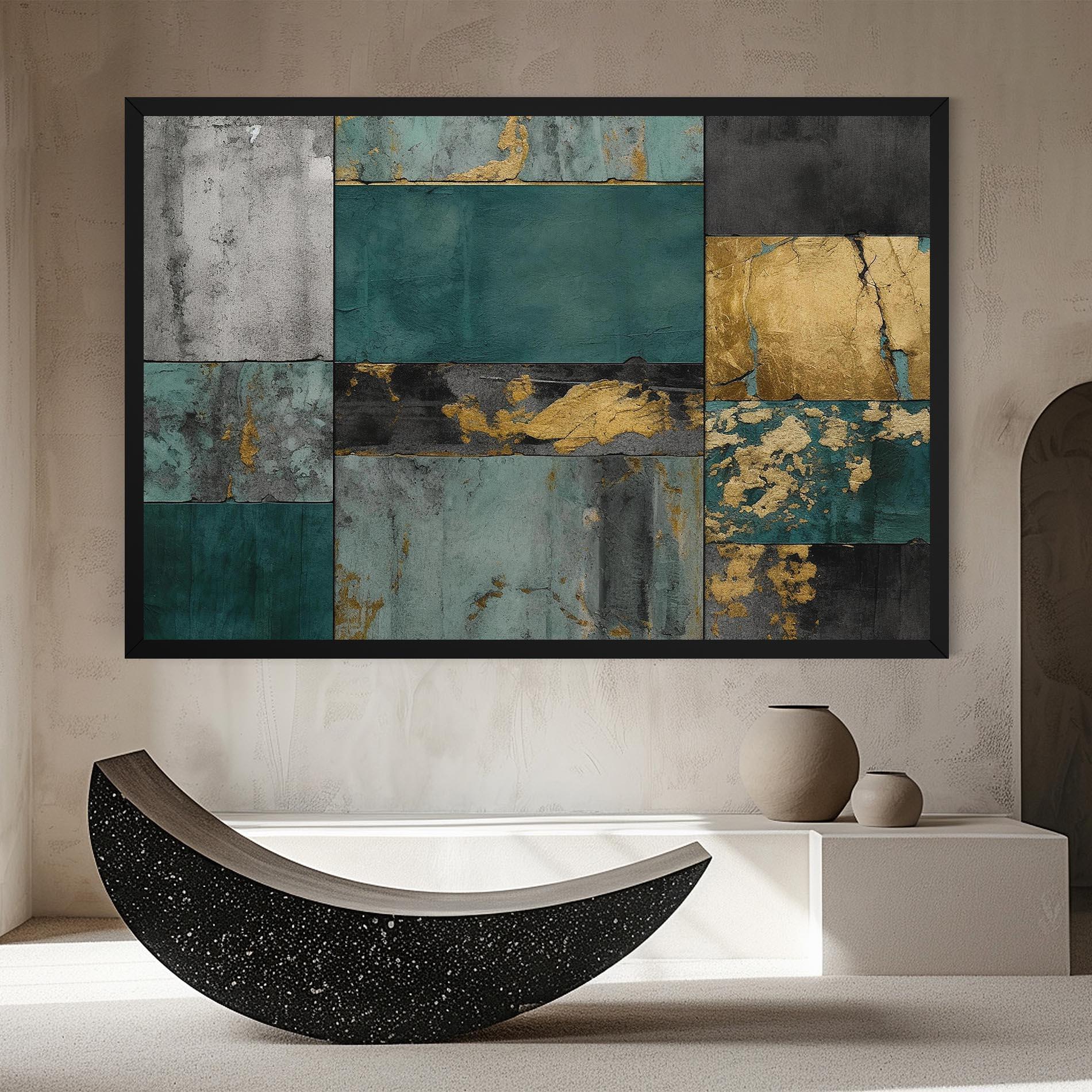 Vászonkép Golden Green Painting mockup 8