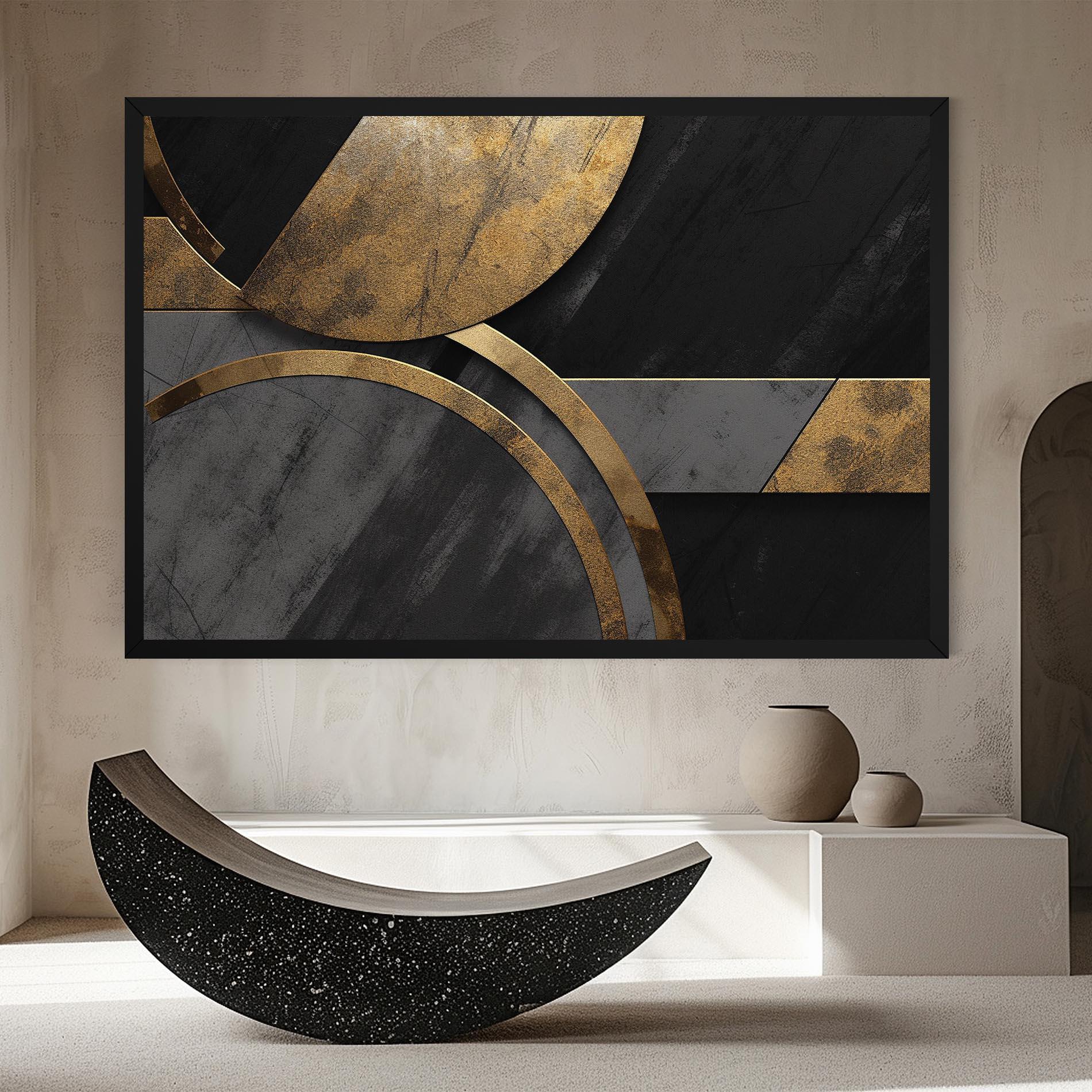 Vászonkép Grey With Gold Painting mockup 8