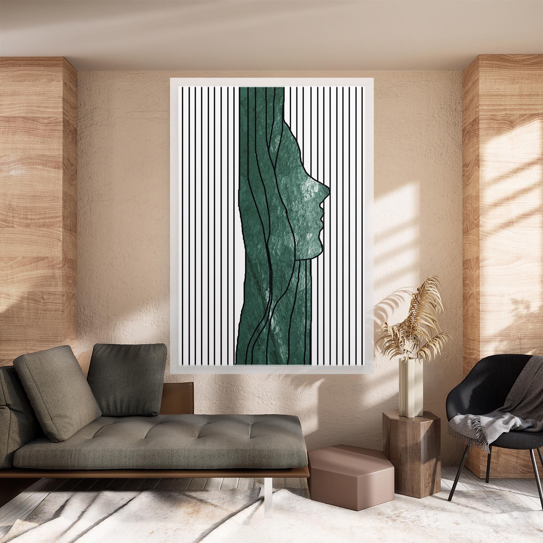 Abstract Green Face mockup 8