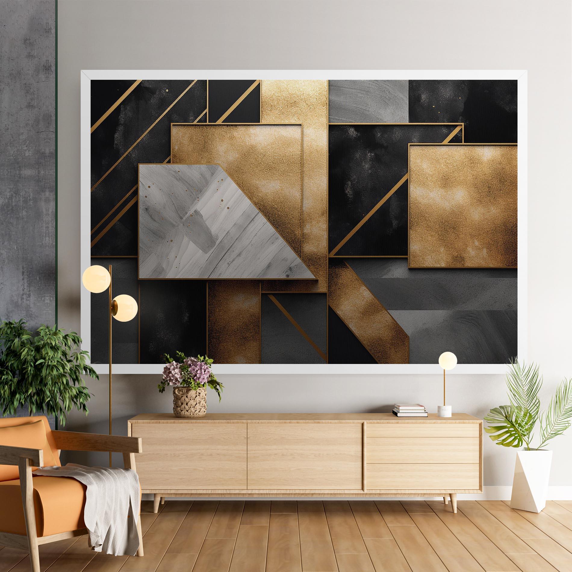 Vászonkép Abstract Gold Square mockup 9