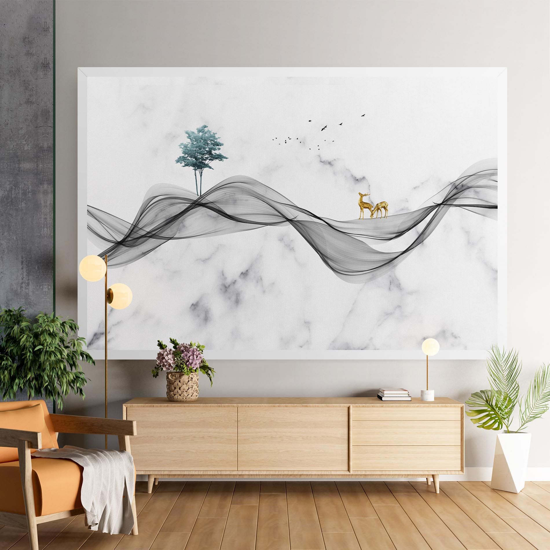 Abstract Golden Landscape 1 mockup 9