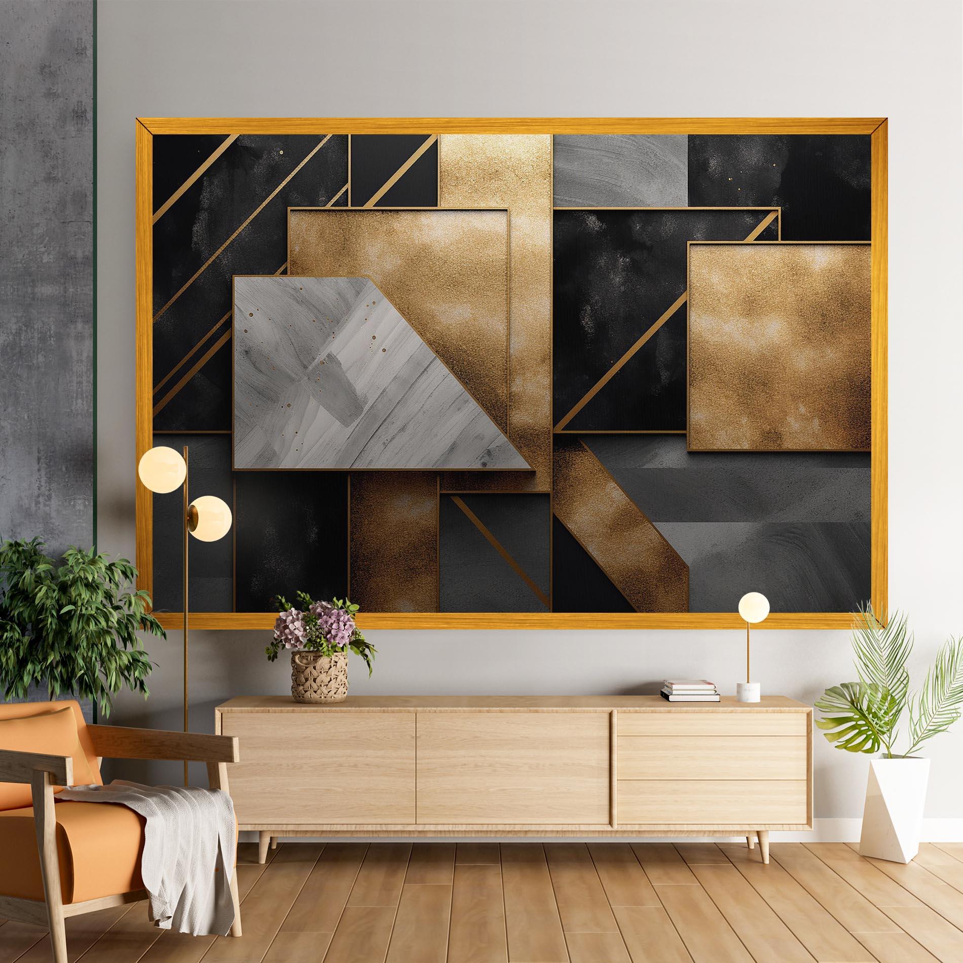Vászonkép Abstract Gold Square mockup 9