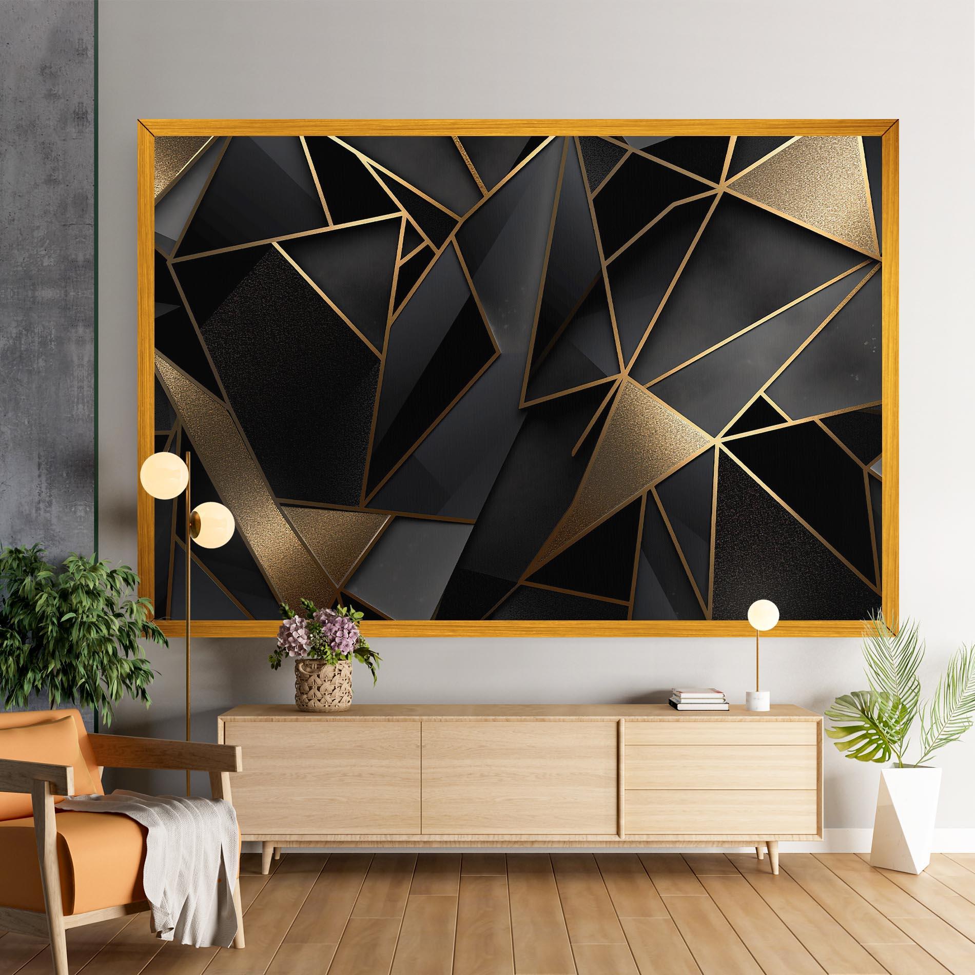 Vászonkép Abstract Golden Art mockup 9