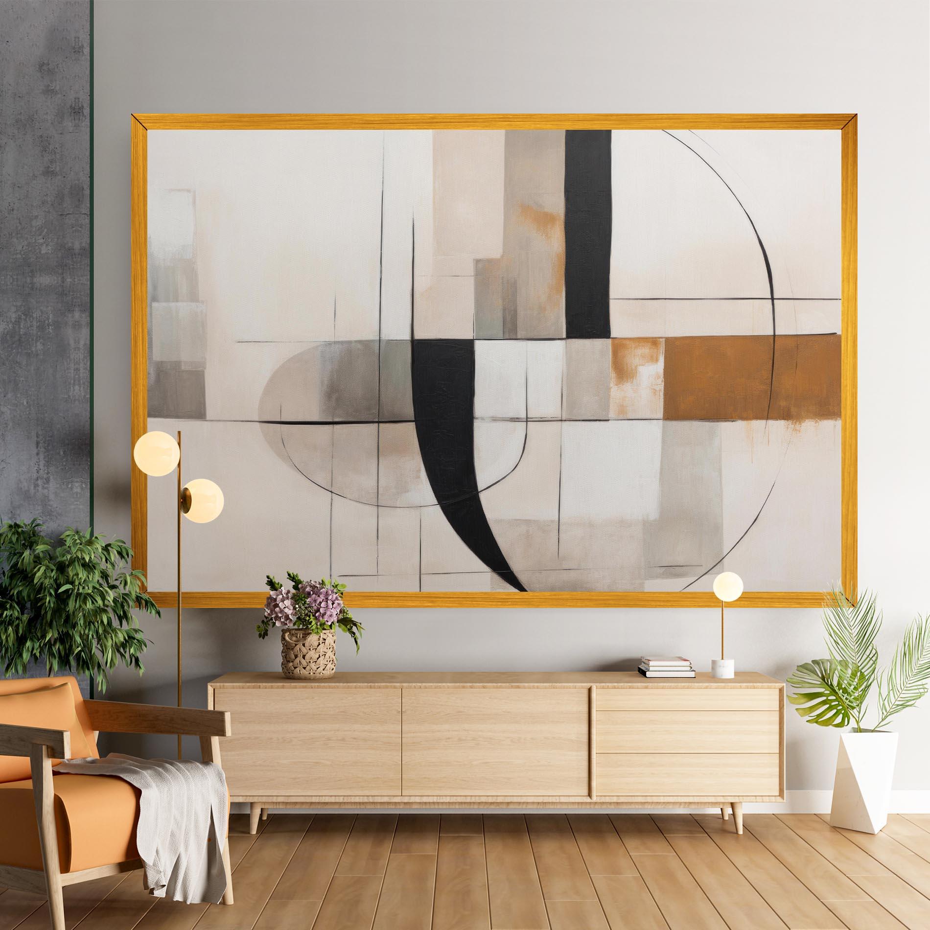 Vászonkép Black Abstract Lines mockup 9