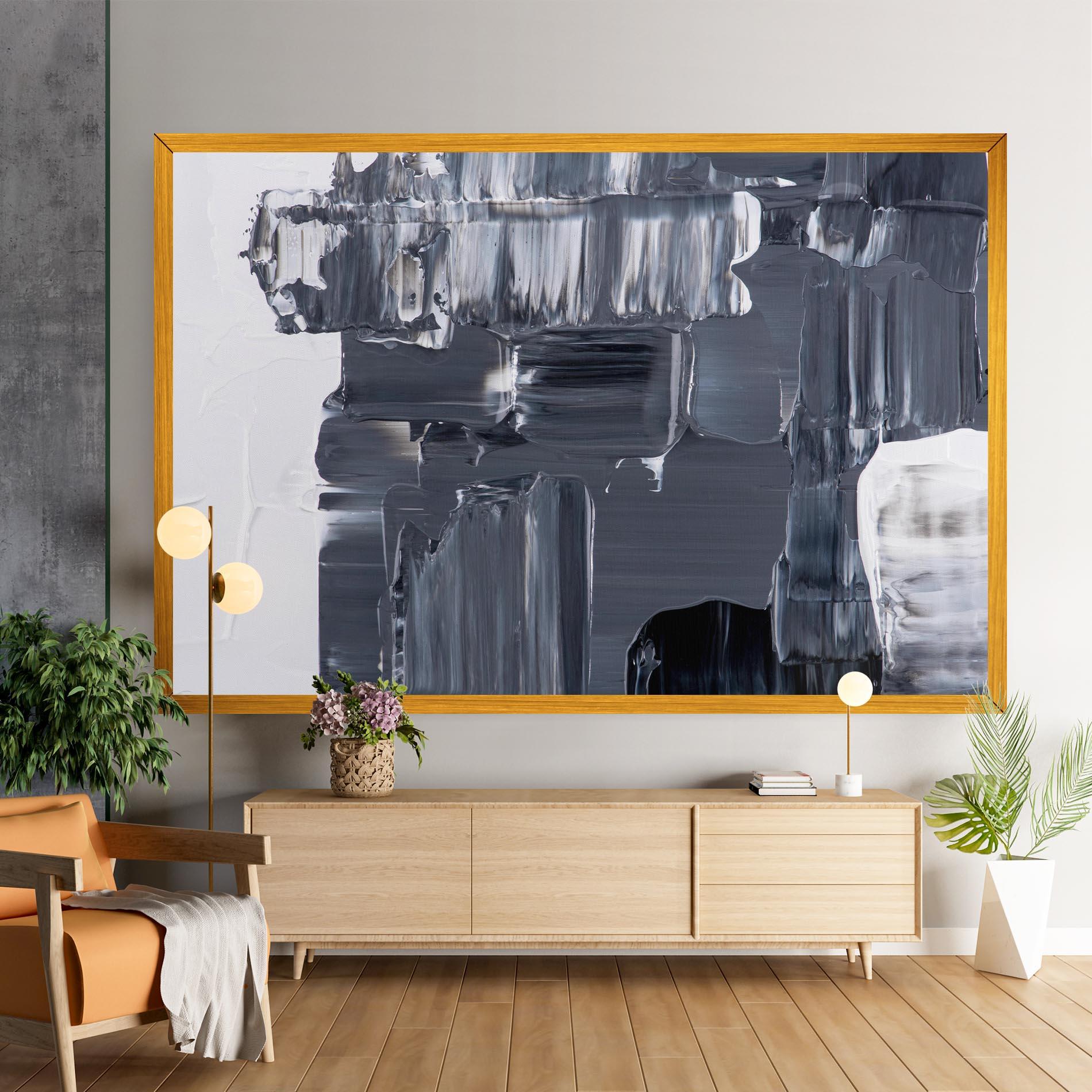 Vászonkép Black Acrylic Painting mockup 9