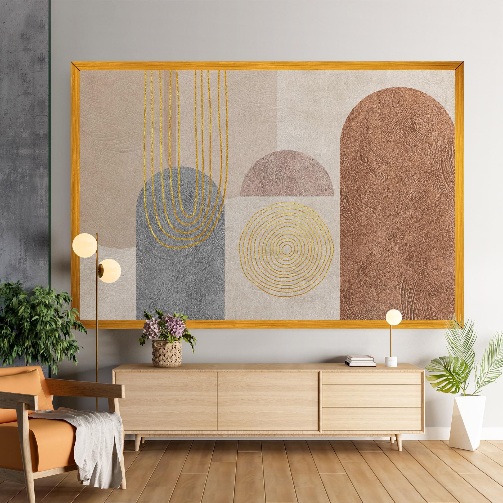 Gray Orange Painting mockup 9