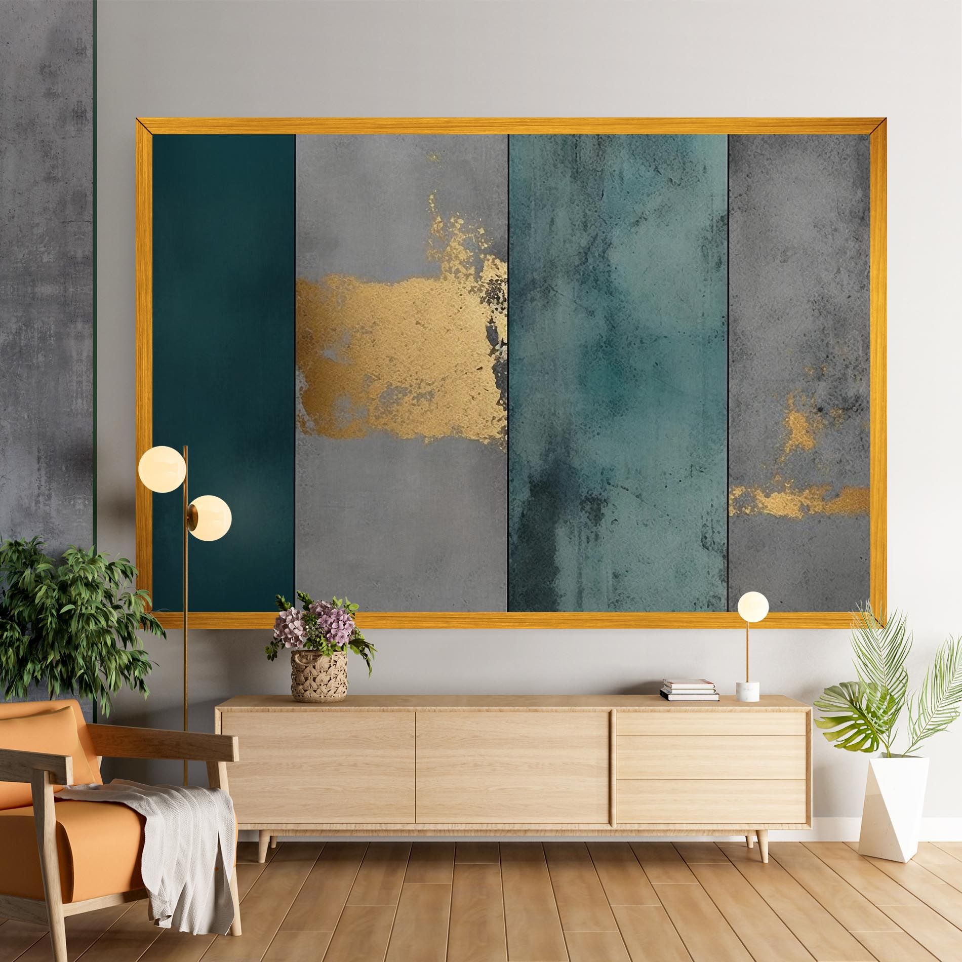 Green Colors With Gold mockup 9