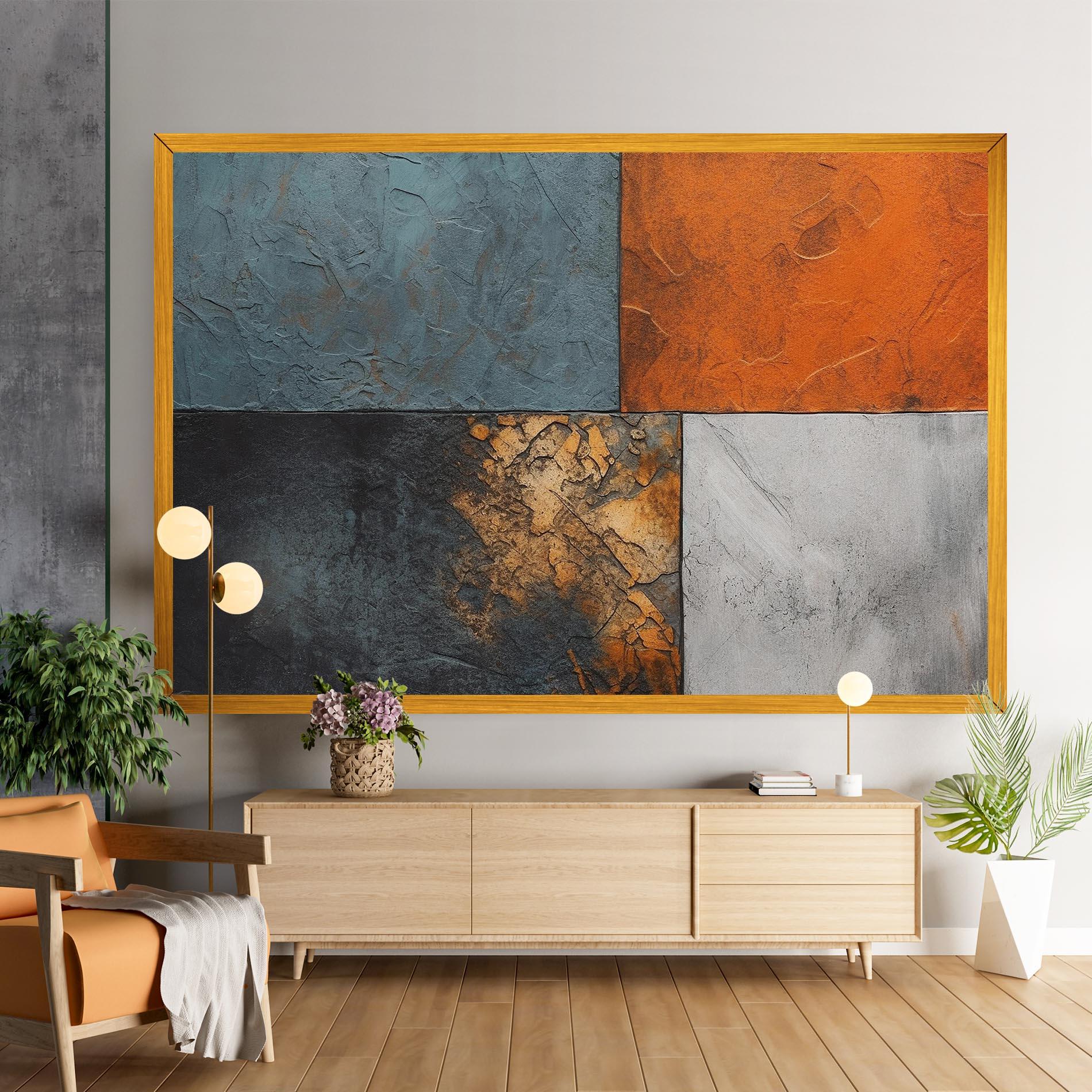 Vászonkép White Square With Gold mockup 9