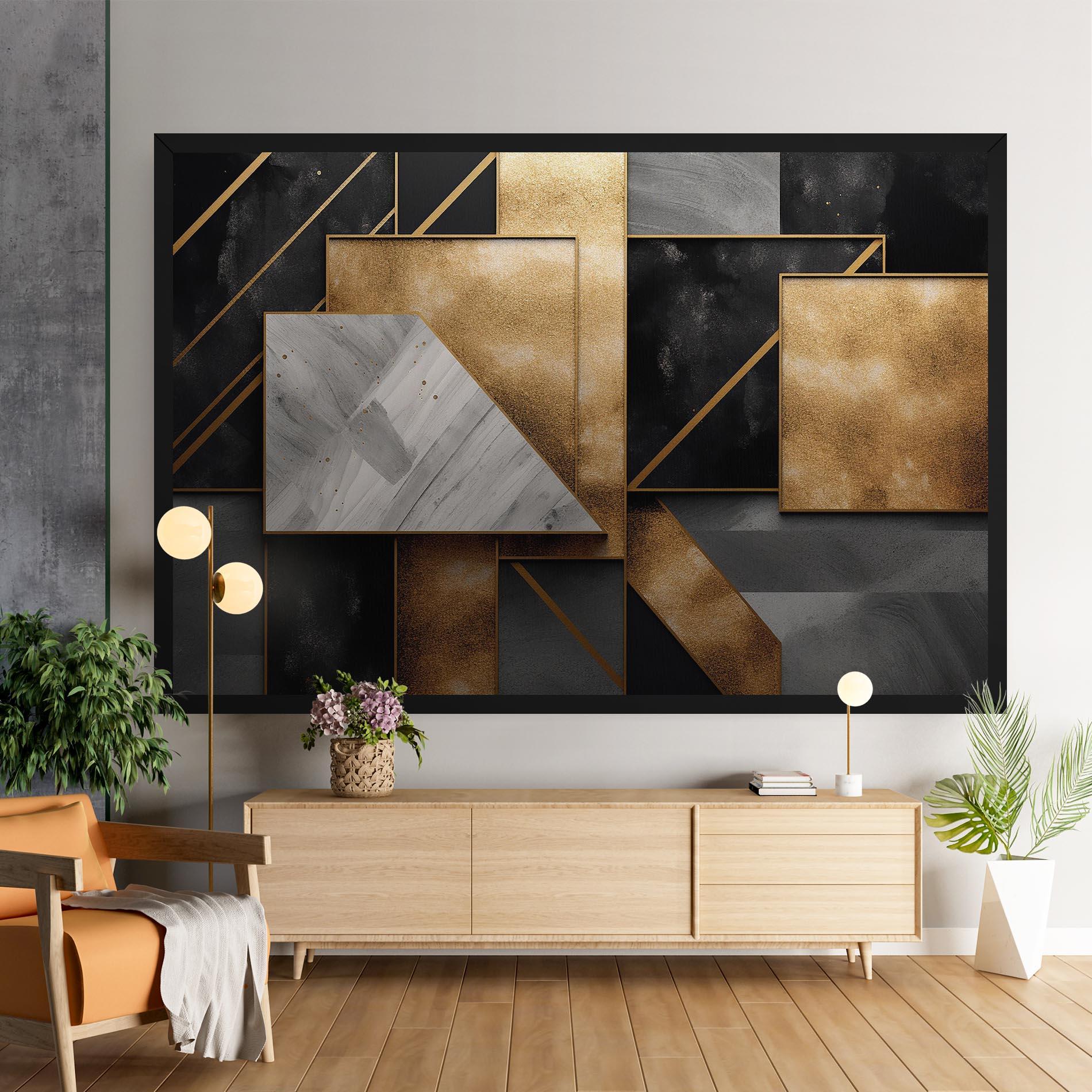 Vászonkép Abstract Gold Square mockup 9