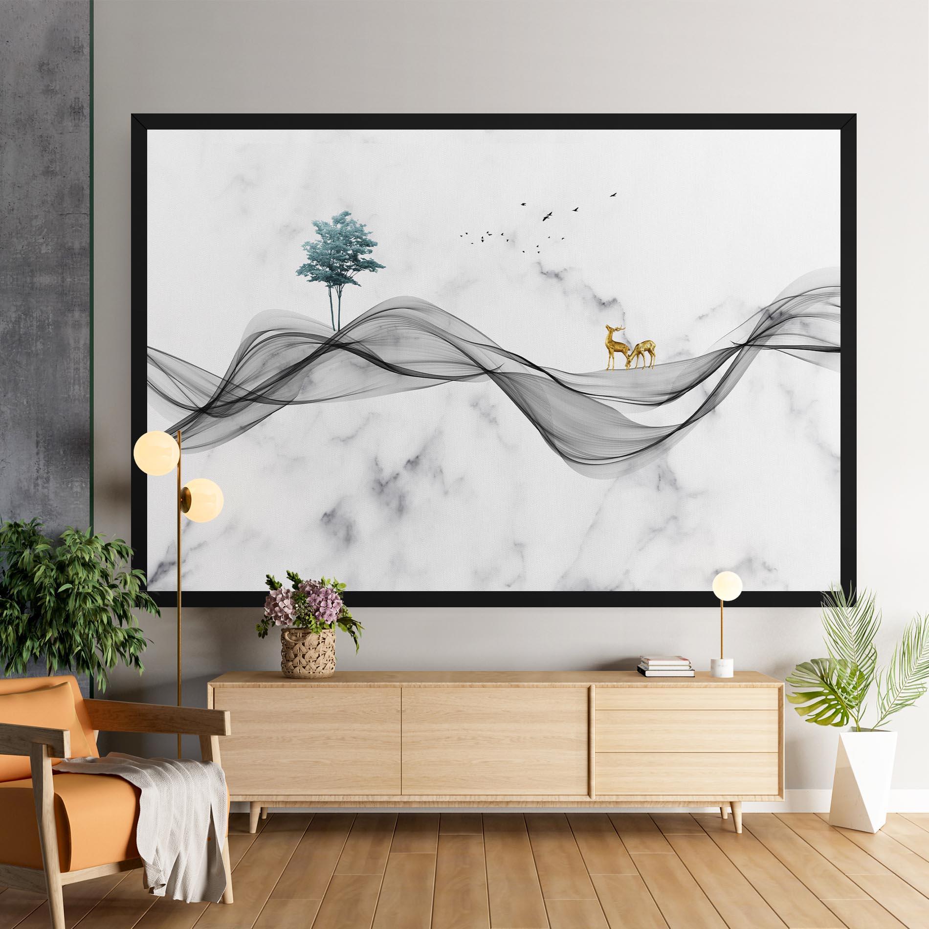 Vászonkép Abstract Golden Landscape 1 mockup 9