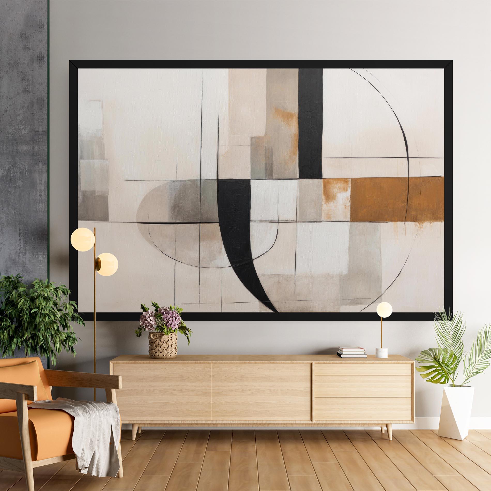 Vászonkép Black Abstract Lines mockup 9